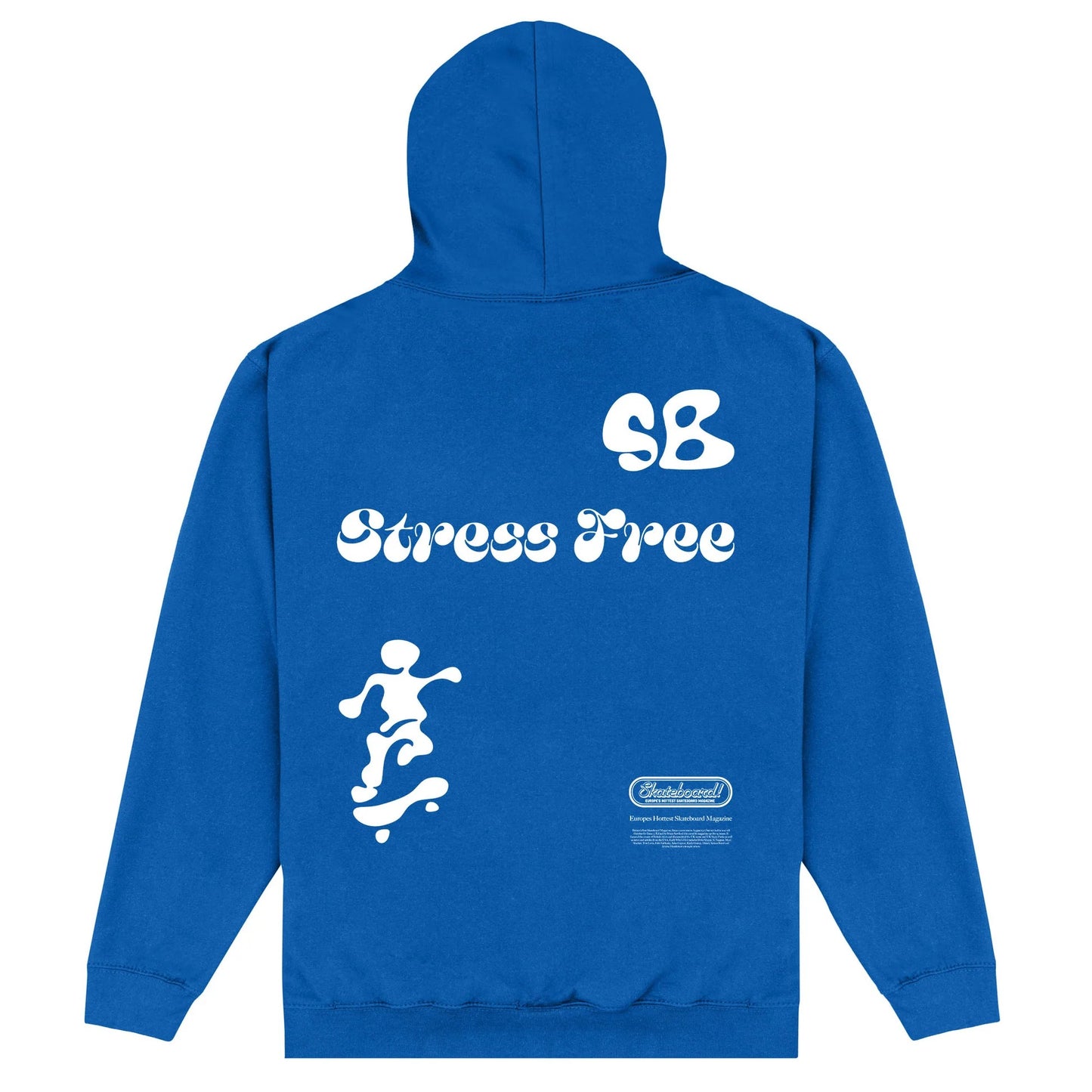Royal Blue - Back - Skateboard! Unisex Adult Magazine Stress Free Hoodie