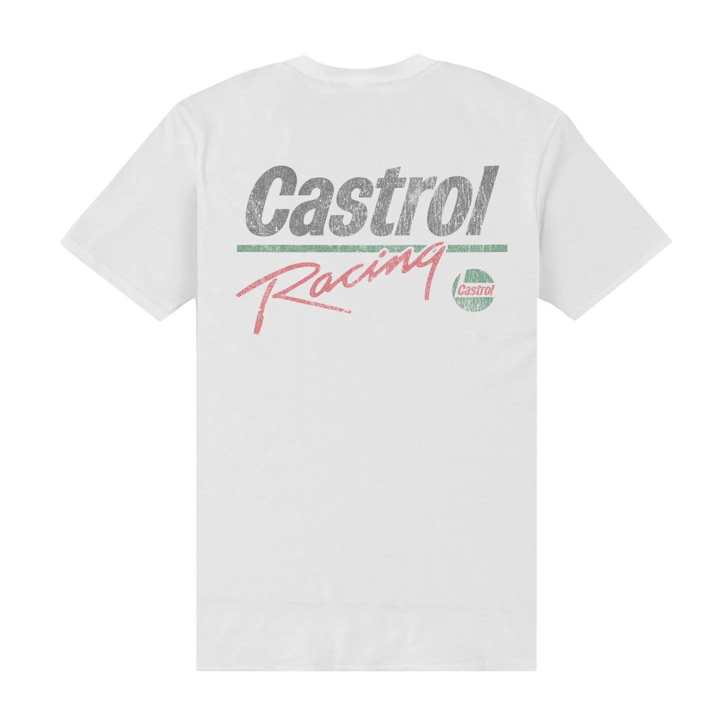 White - Back - Castrol Unisex Adult Racing Pocket Print T-Shirt