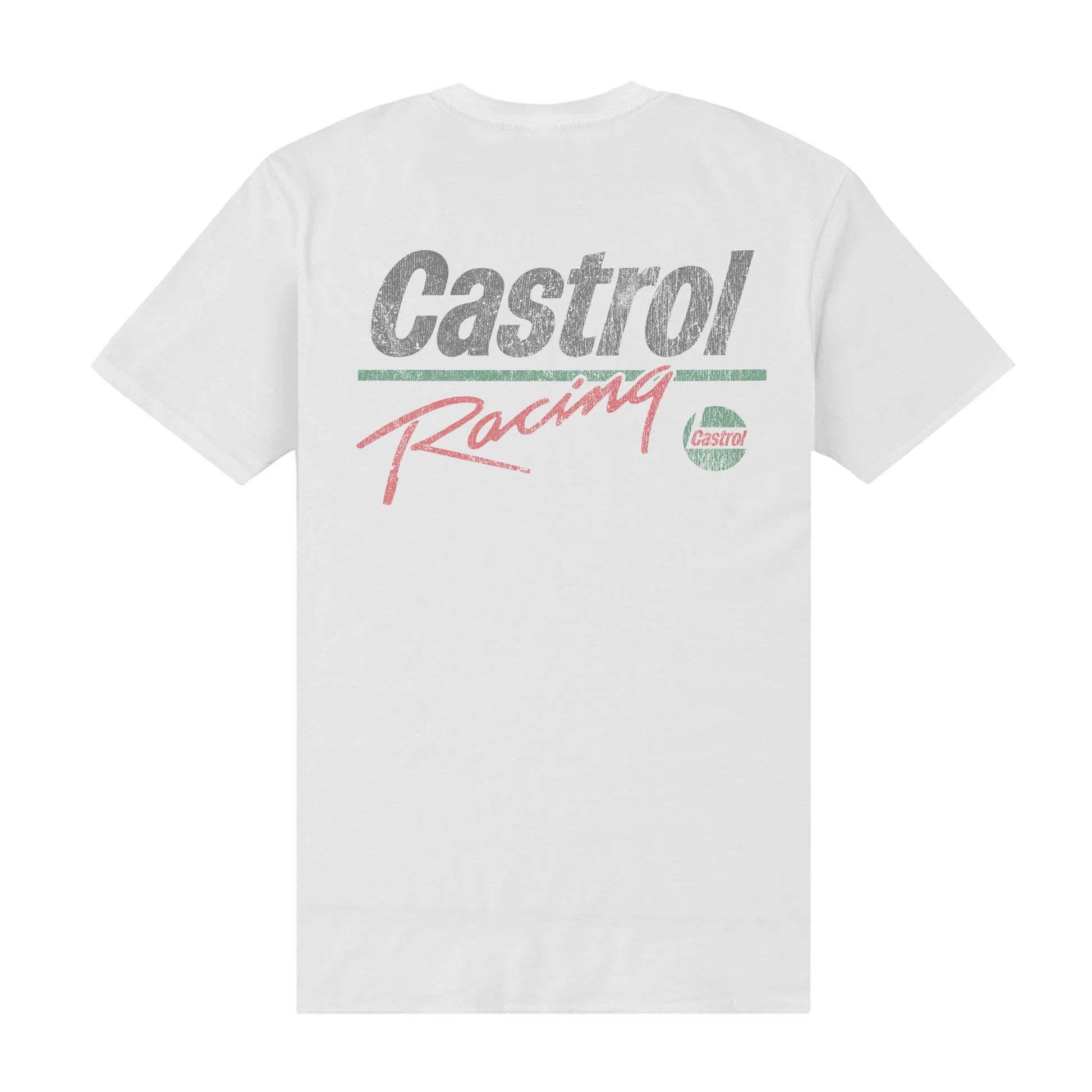 White - Back - Castrol Unisex Adult Racing Pocket Print T-Shirt