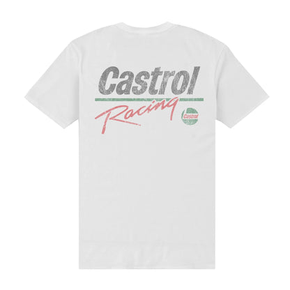 White - Back - Castrol Unisex Adult Racing Pocket Print T-Shirt