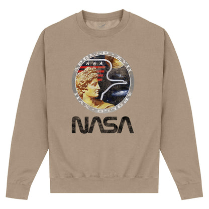 Oatmeal - Front - NASA Unisex Adult Apollo Sweatshirt