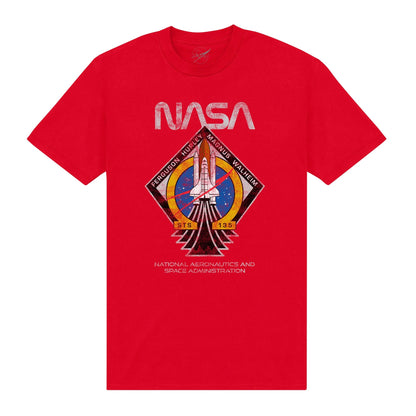 Red - Front - NASA Unisex Adult STS135 T-Shirt