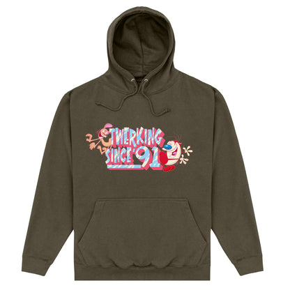 Khaki - Front - Ren & Stimpy Unisex Adult Twerking Hoodie