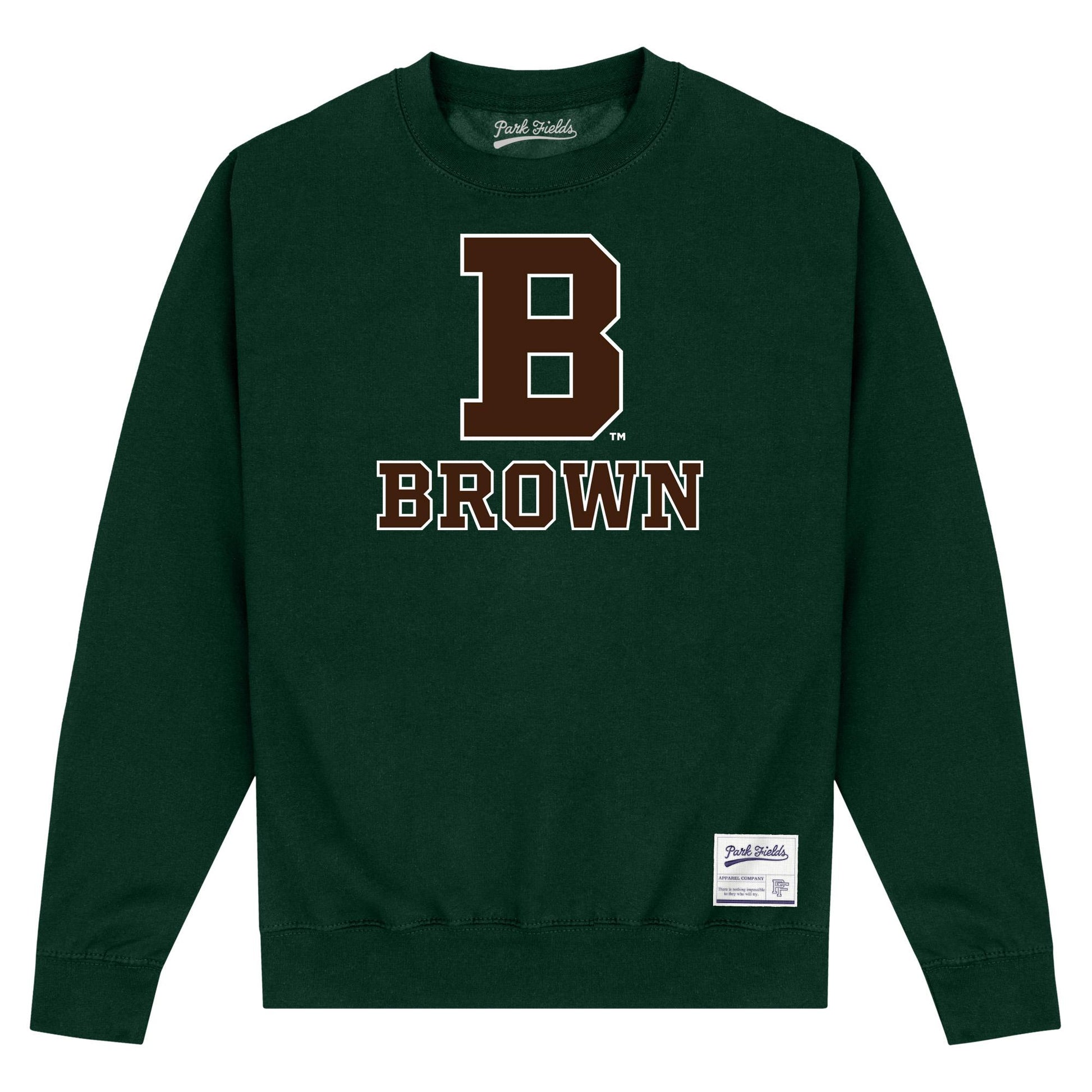 Forest Green - Front - Brown University Unisex Adult Initial Sweatshirt