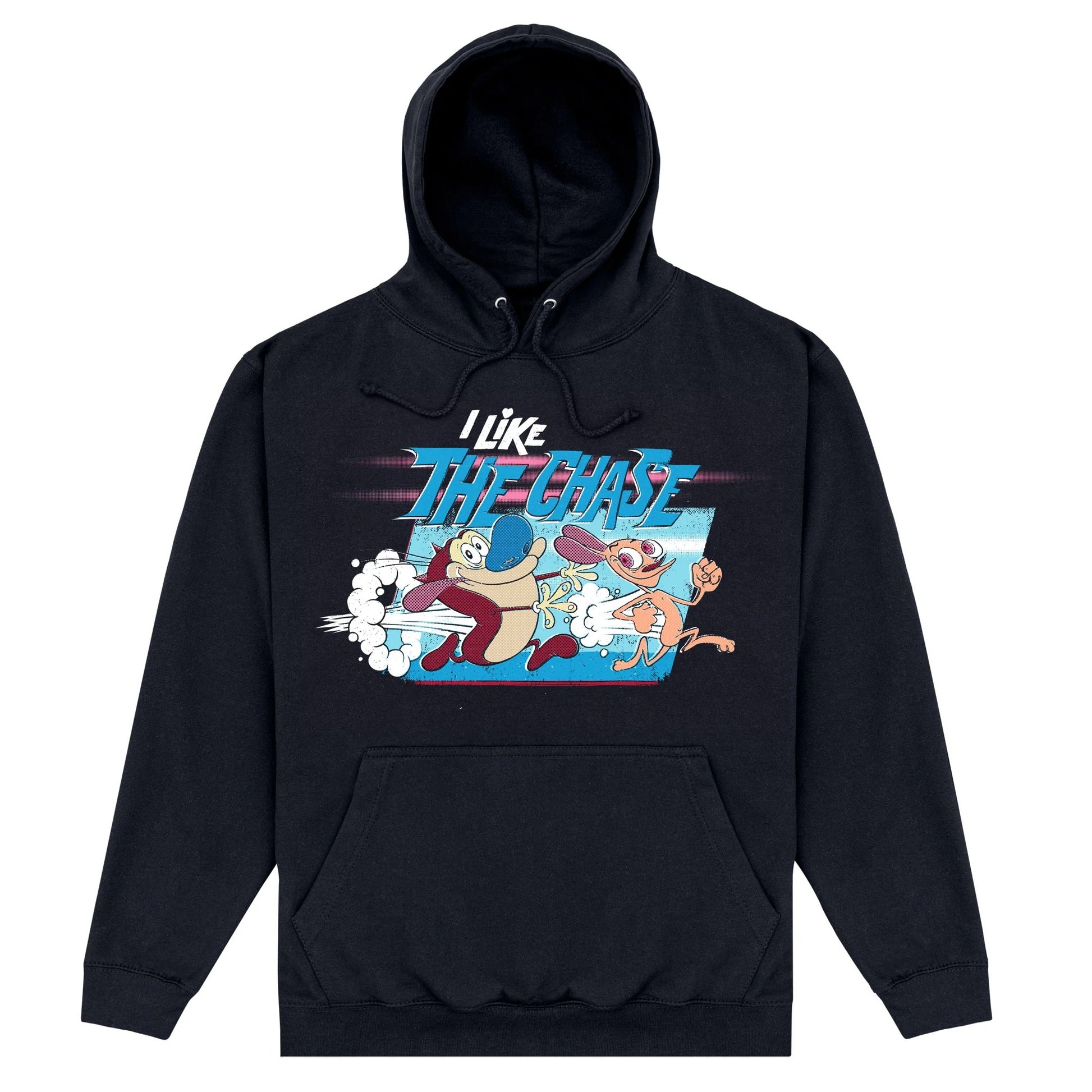 Navy Blue - Front - Ren & Stimpy Unisex Adult The Chase Hoodie