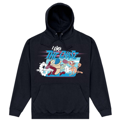 Navy Blue - Front - Ren & Stimpy Unisex Adult The Chase Hoodie