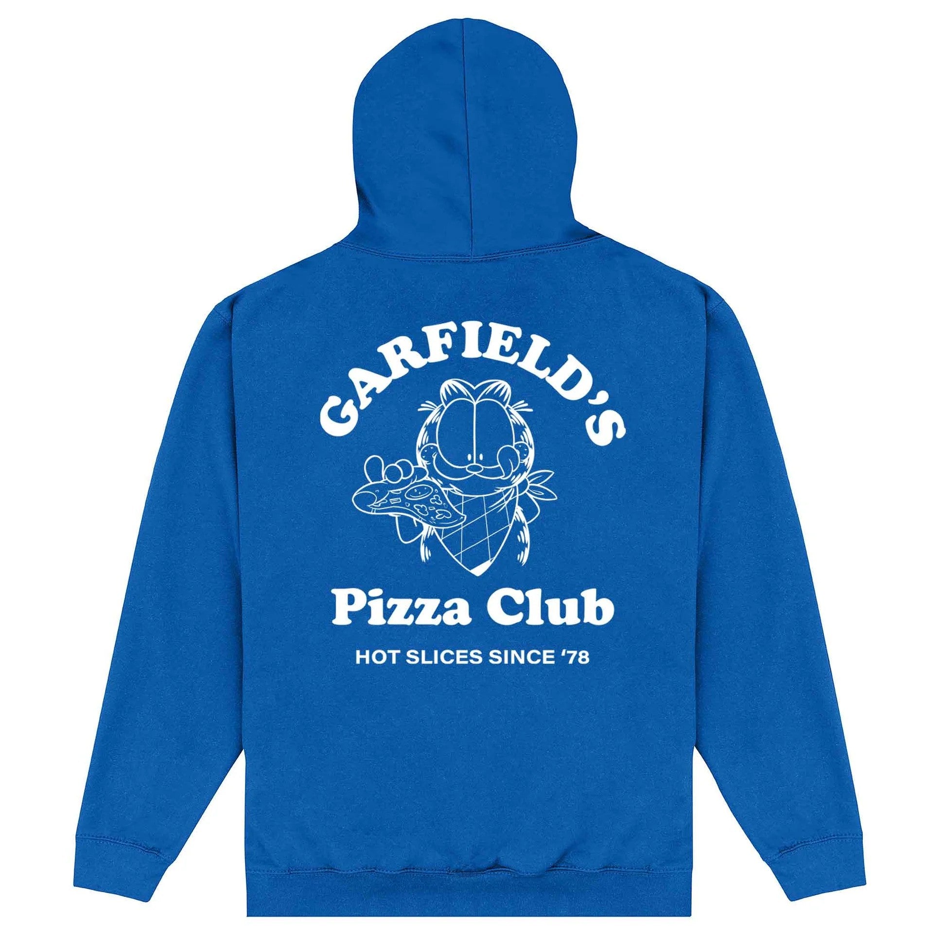 Royal Blue - Back - Garfield Unisex Adult 45 Pizza Club Hoodie