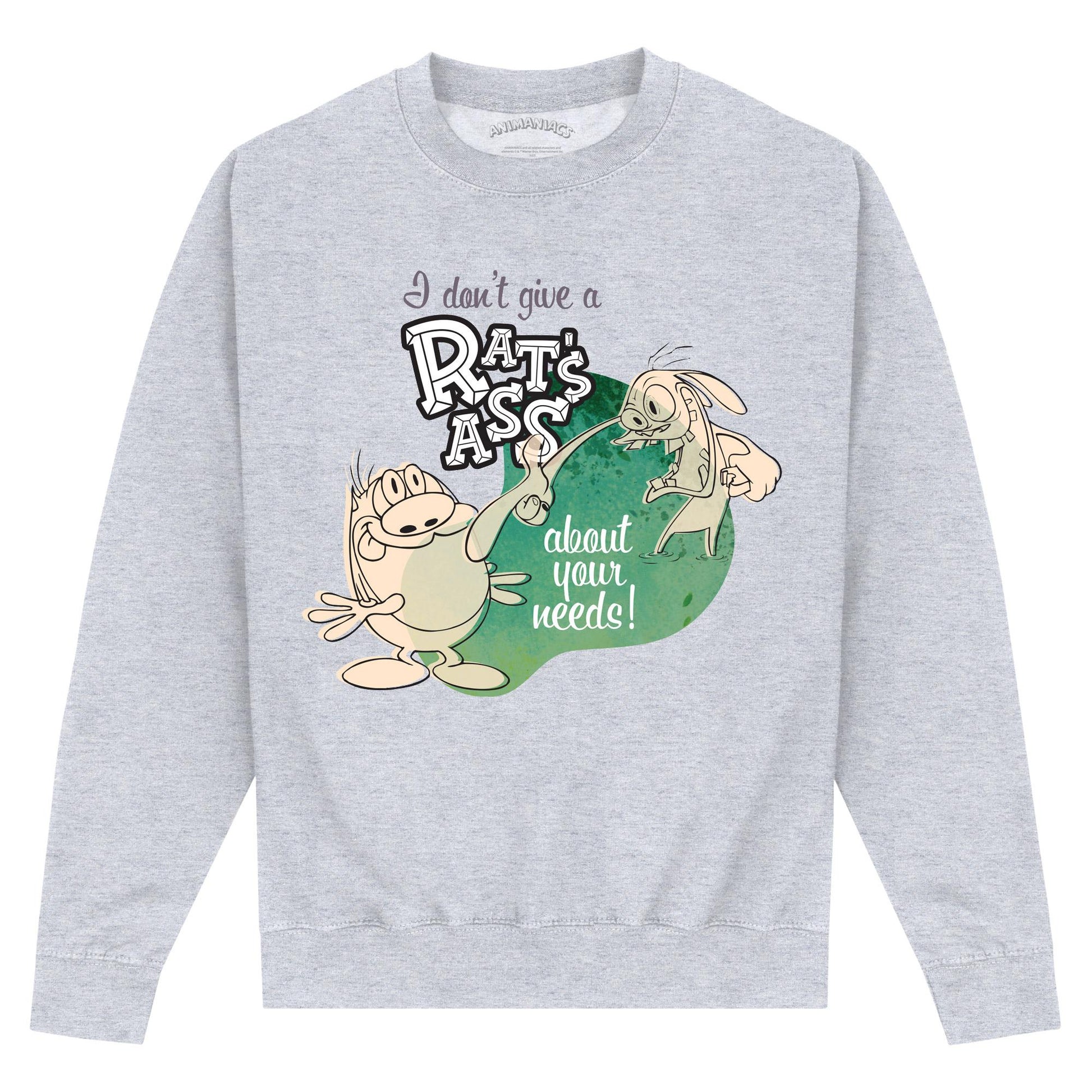Heather Grey - Front - Ren & Stimpy Unisex Adult Rats Ass Sweatshirt