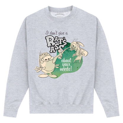 Heather Grey - Front - Ren & Stimpy Unisex Adult Rats Ass Sweatshirt