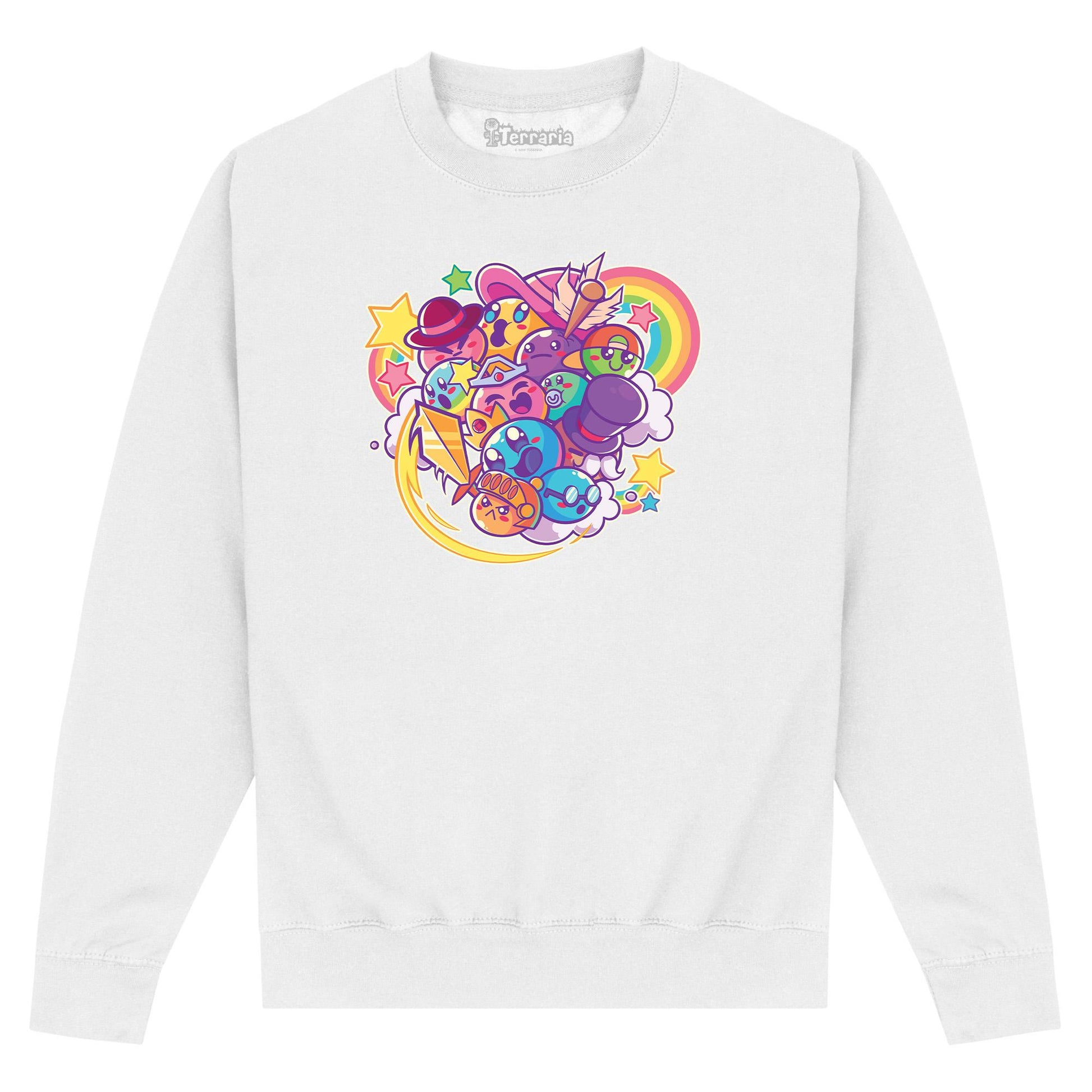 White - Front - Terraria Unisex Adult Cartoon Sweatshirt