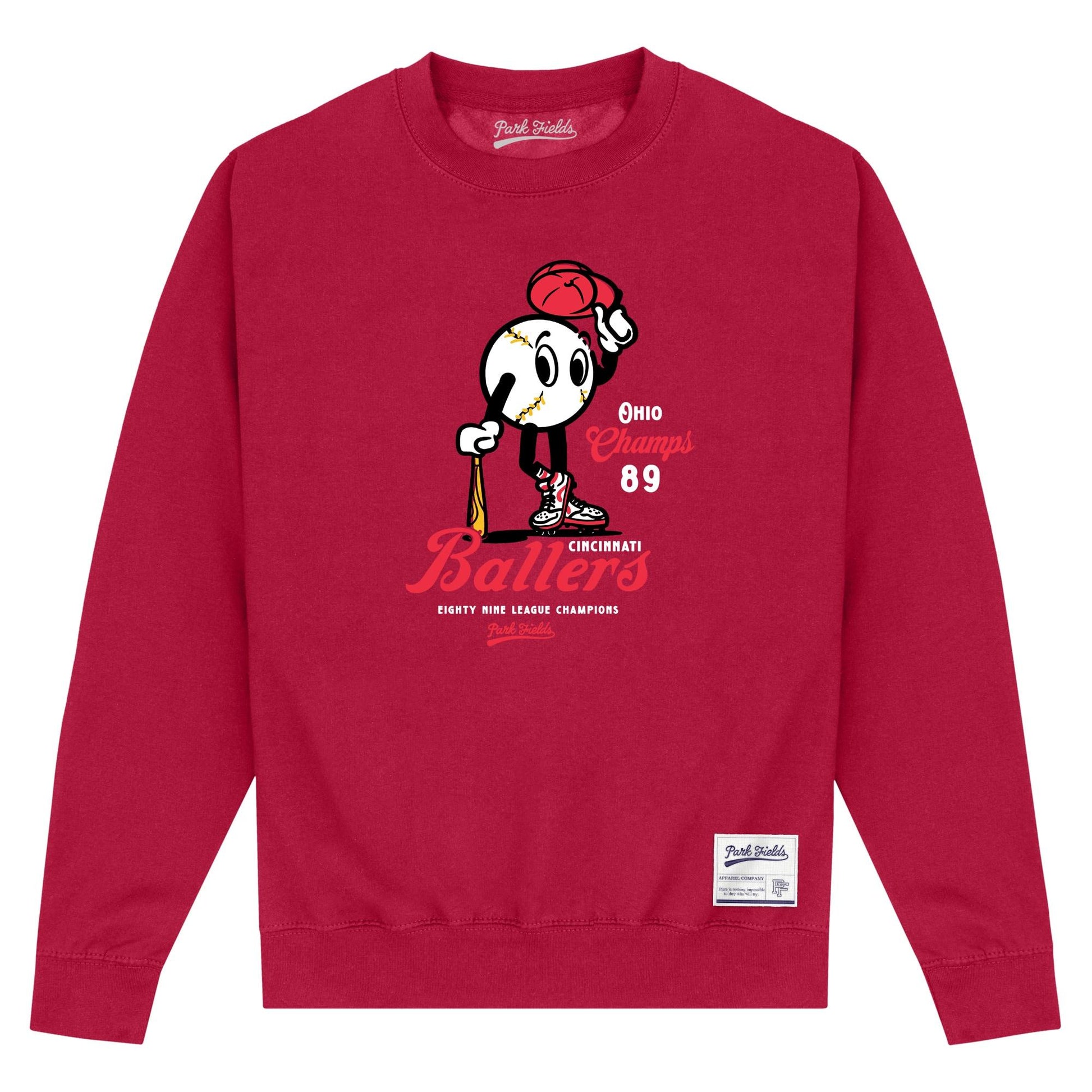 Maroon - Front - Park Fields Unisex Adult Ballers Sweatshirt