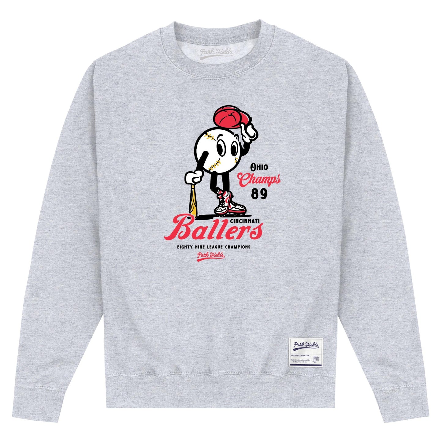Heather Grey - Front - Park Fields Unisex Adult Ballers Sweatshirt