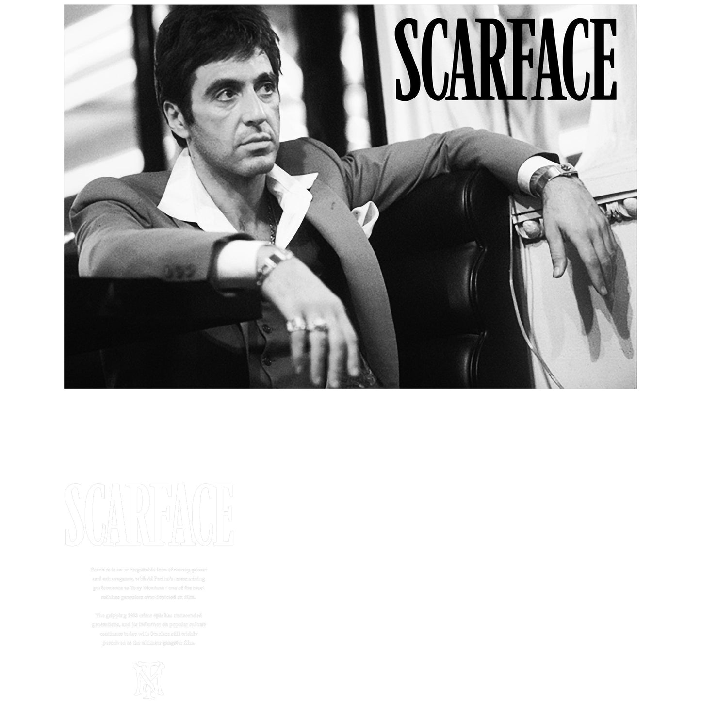 Black - Lifestyle - Scarface Unisex Adult Black And White Photograph T-Shirt