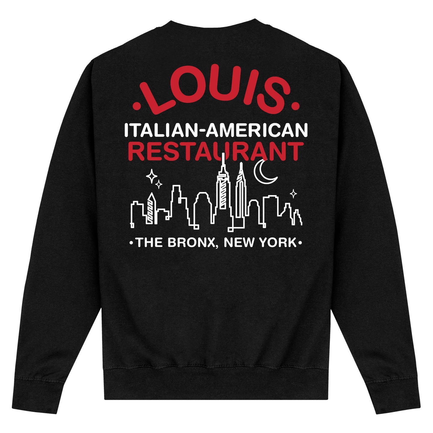Black - Back - The Godfather Unisex Adult Louis Restaurant Sweatshirt