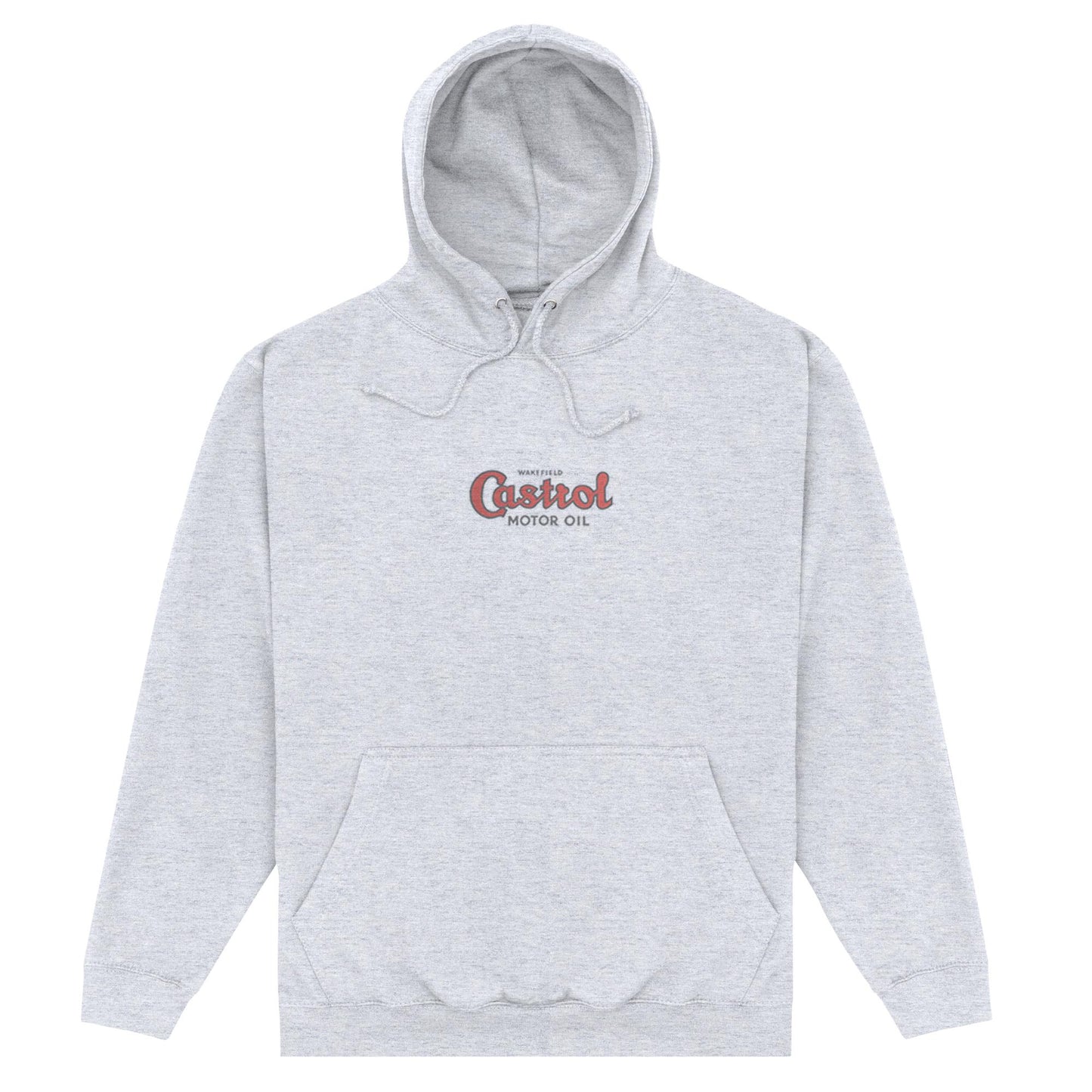 Heather Grey - Front - Castrol Unisex Adult British Owned Hoodie