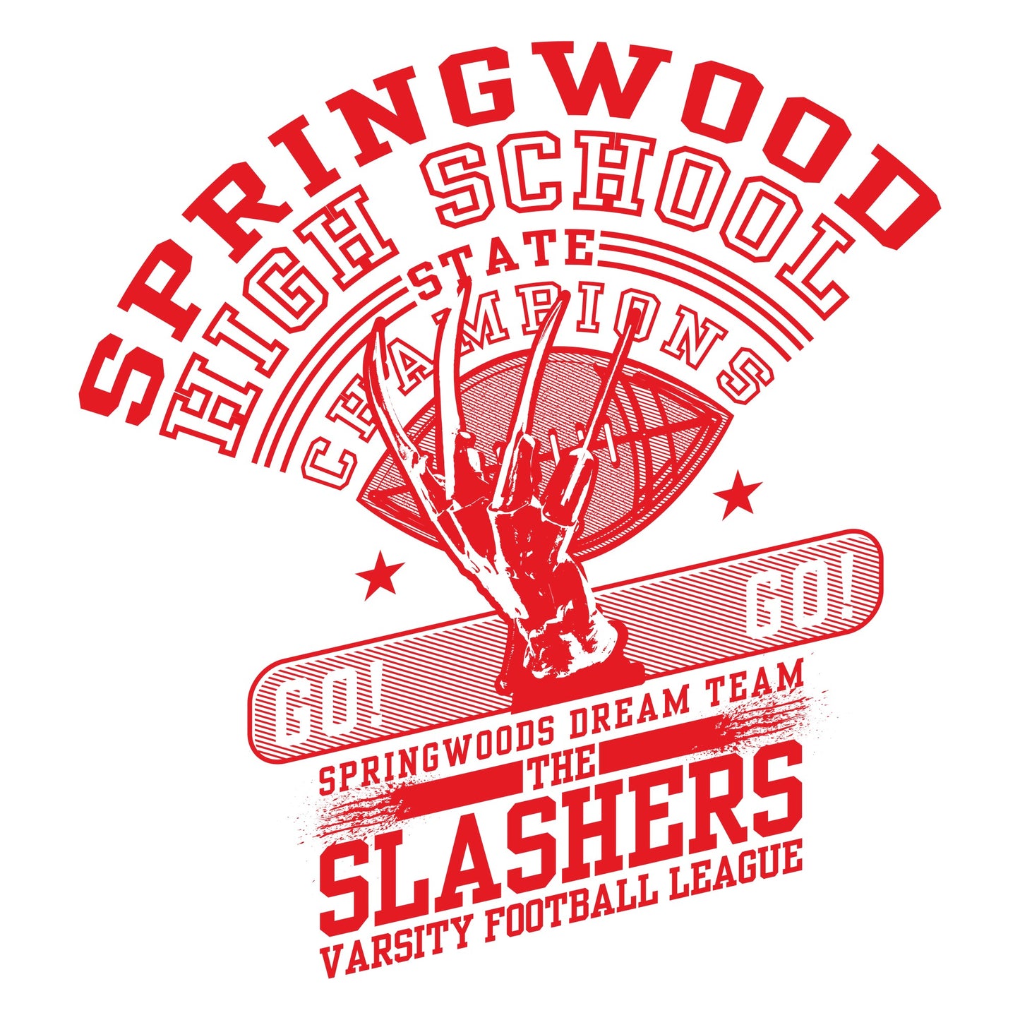 White - Side - A Nightmare On Elm Street Unisex Adult Springwood T-Shirt