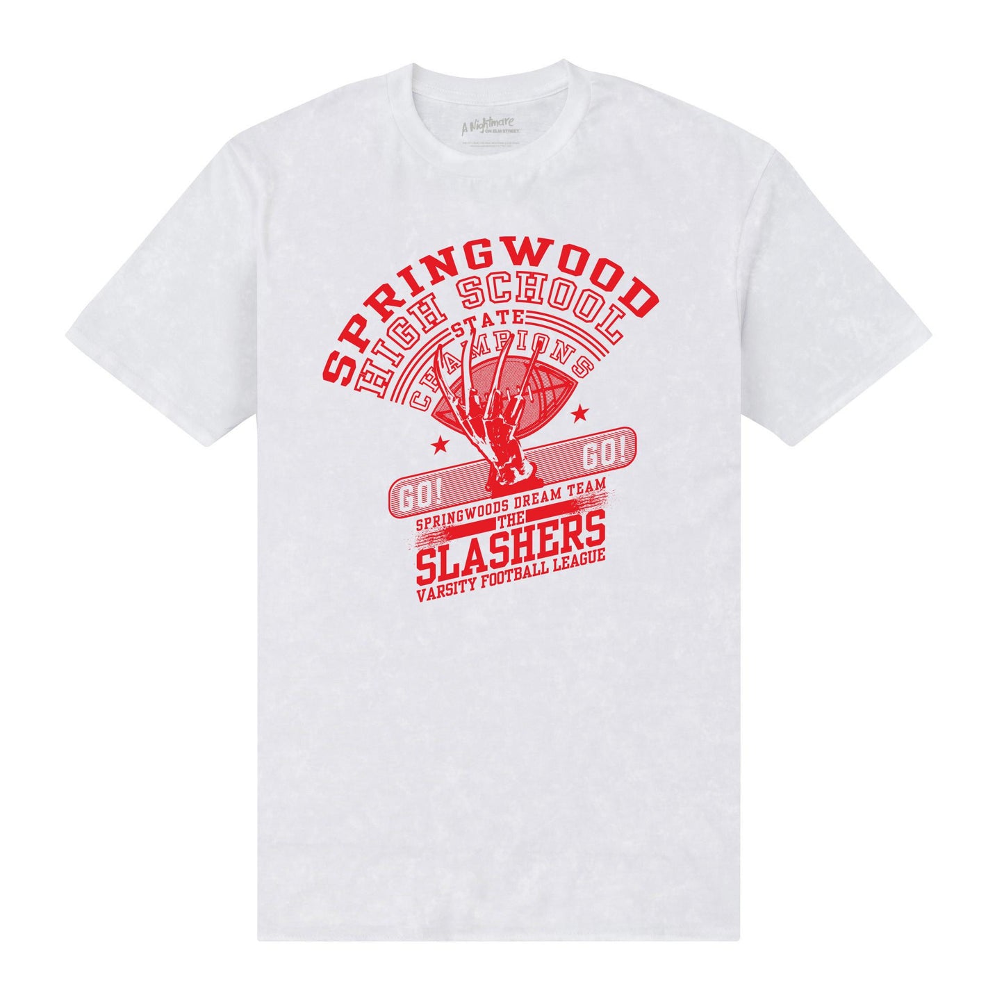 White - Front - A Nightmare On Elm Street Unisex Adult Springwood T-Shirt