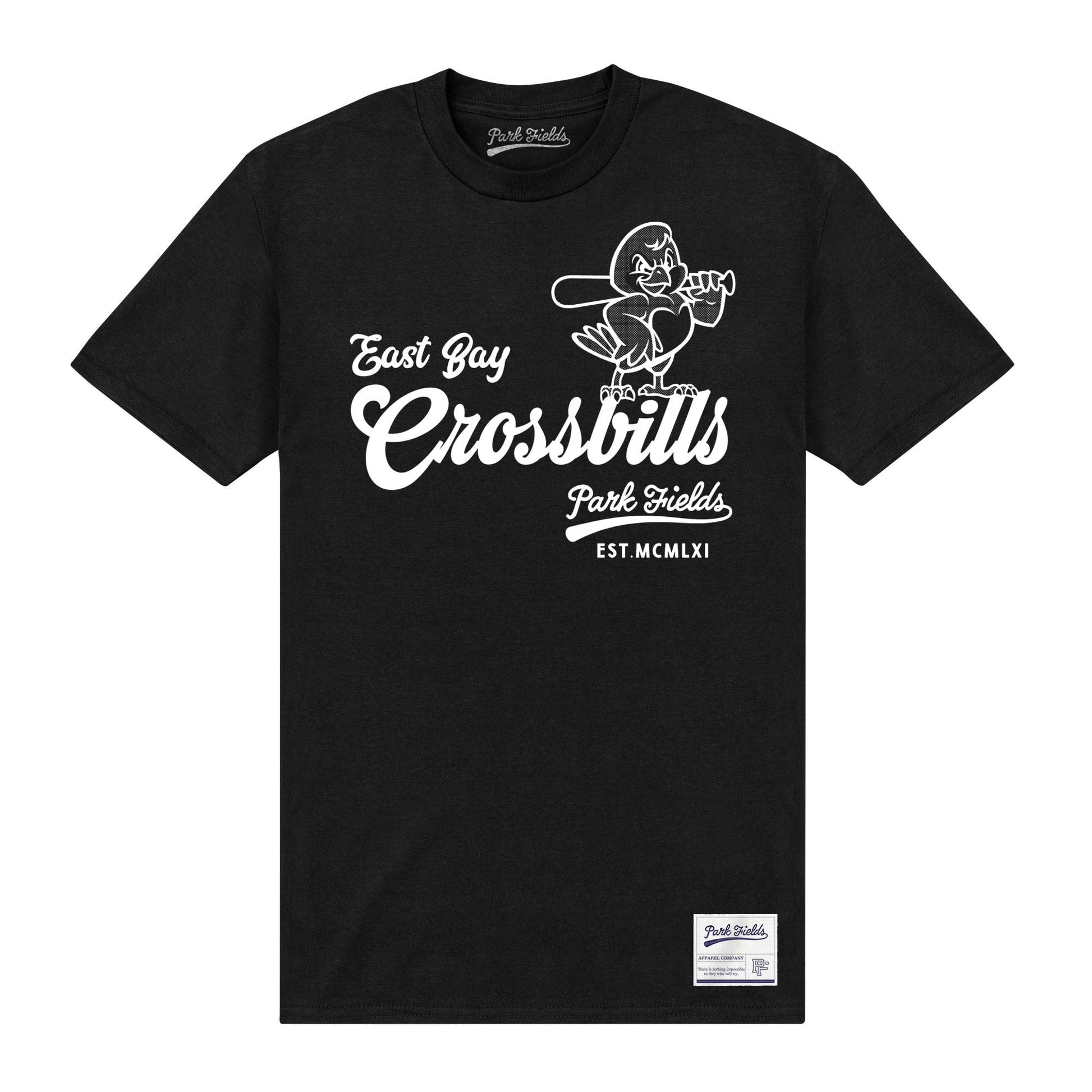 Black - Front - Park Fields Unisex Adult Crossbills T-Shirt