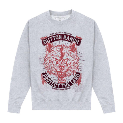 Heather Grey - Front - Yellowstone Unisex Adult Protect The Land Sweatshirt
