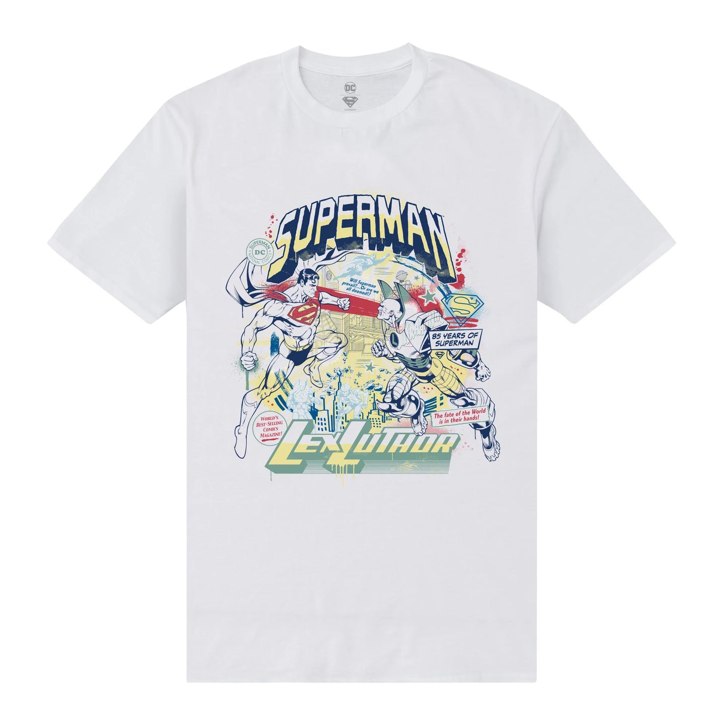 White - Front - Superman Unisex Adult Lex Luthor T-Shirt