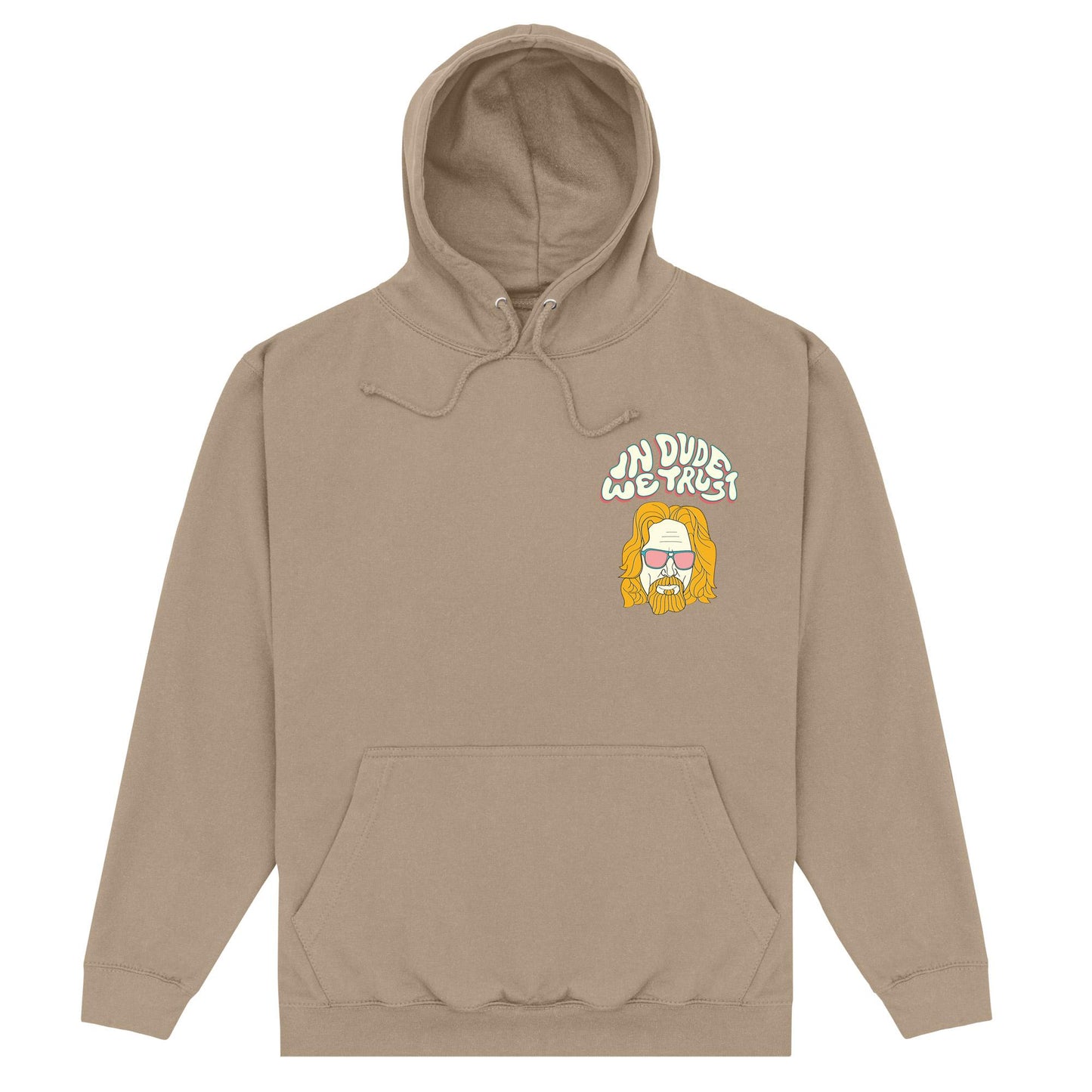 Nude - Front - The Big Lebowski Unisex Adult In Dude We Trust Hoodie