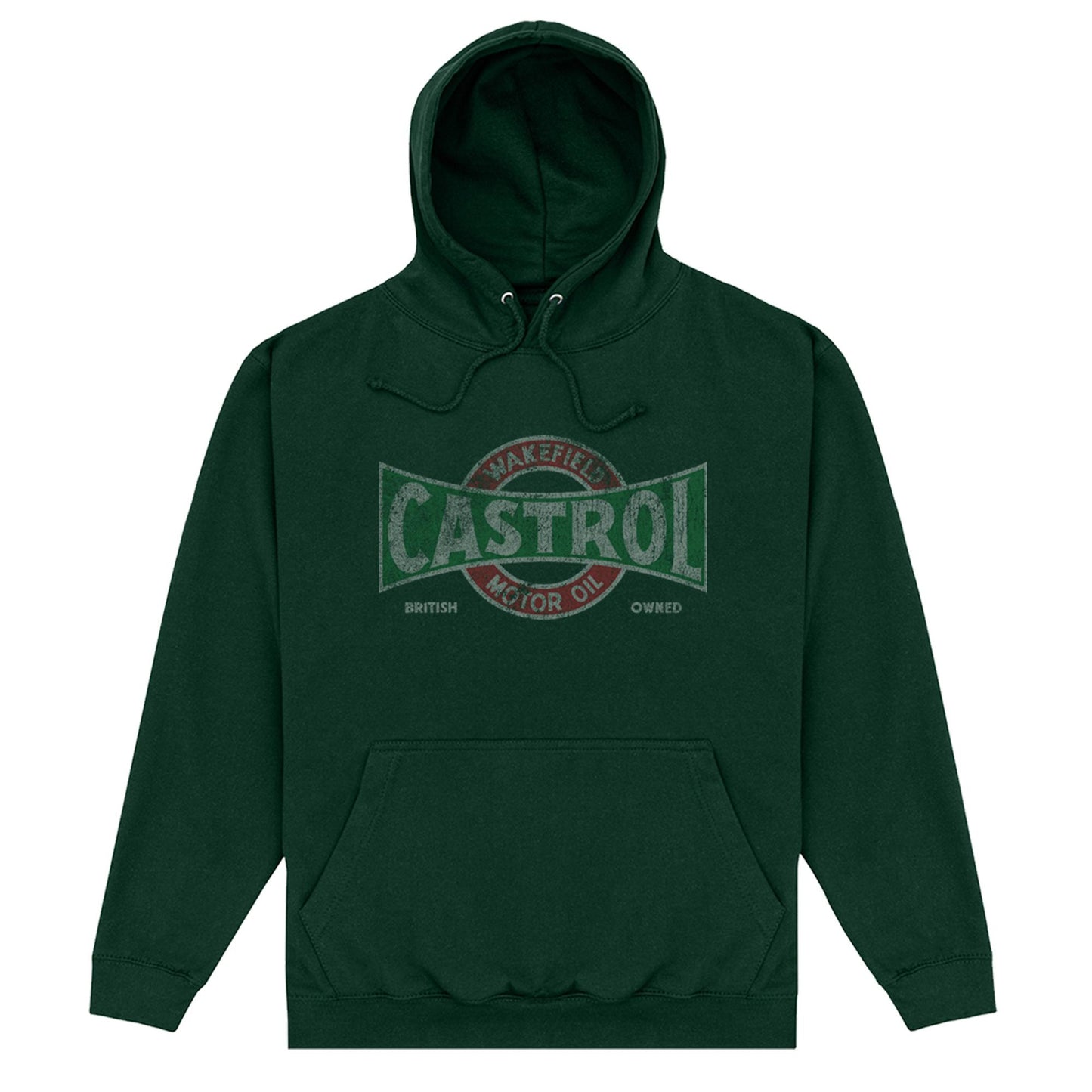 Dark Green - Front - Castrol Unisex Adult Vintage Hoodie