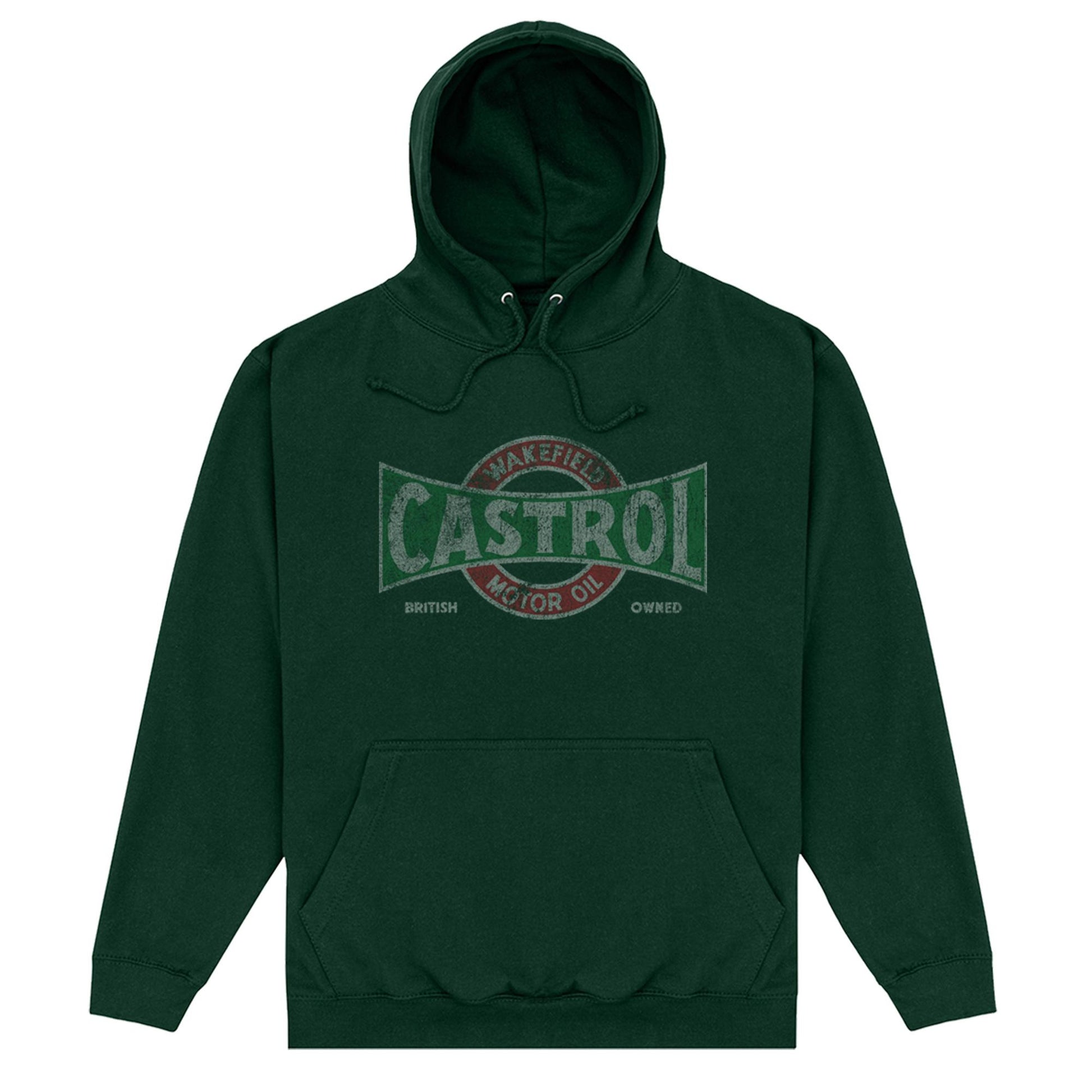 Dark Green - Front - Castrol Unisex Adult Vintage Hoodie