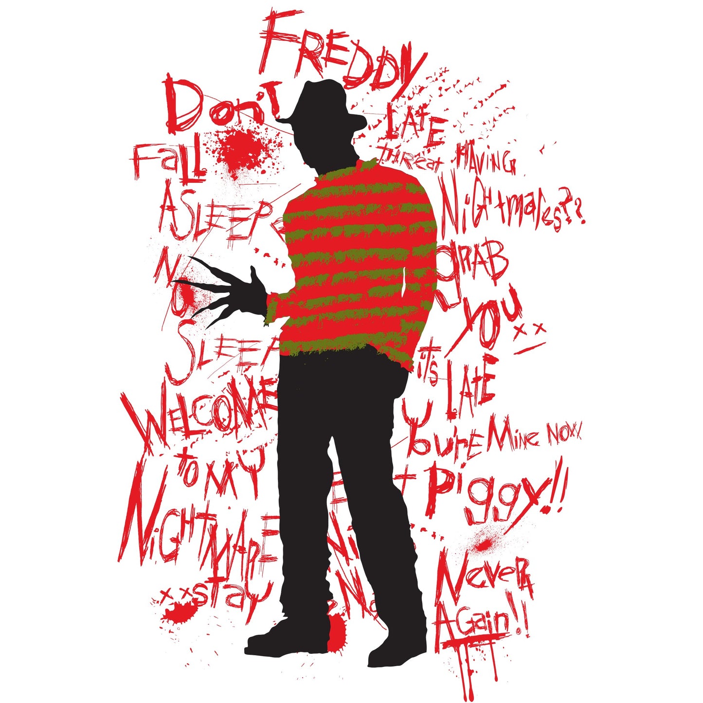Charcoal - Lifestyle - A Nightmare On Elm Street Unisex Adult Freddy Krueger Acid Wash Hoodie