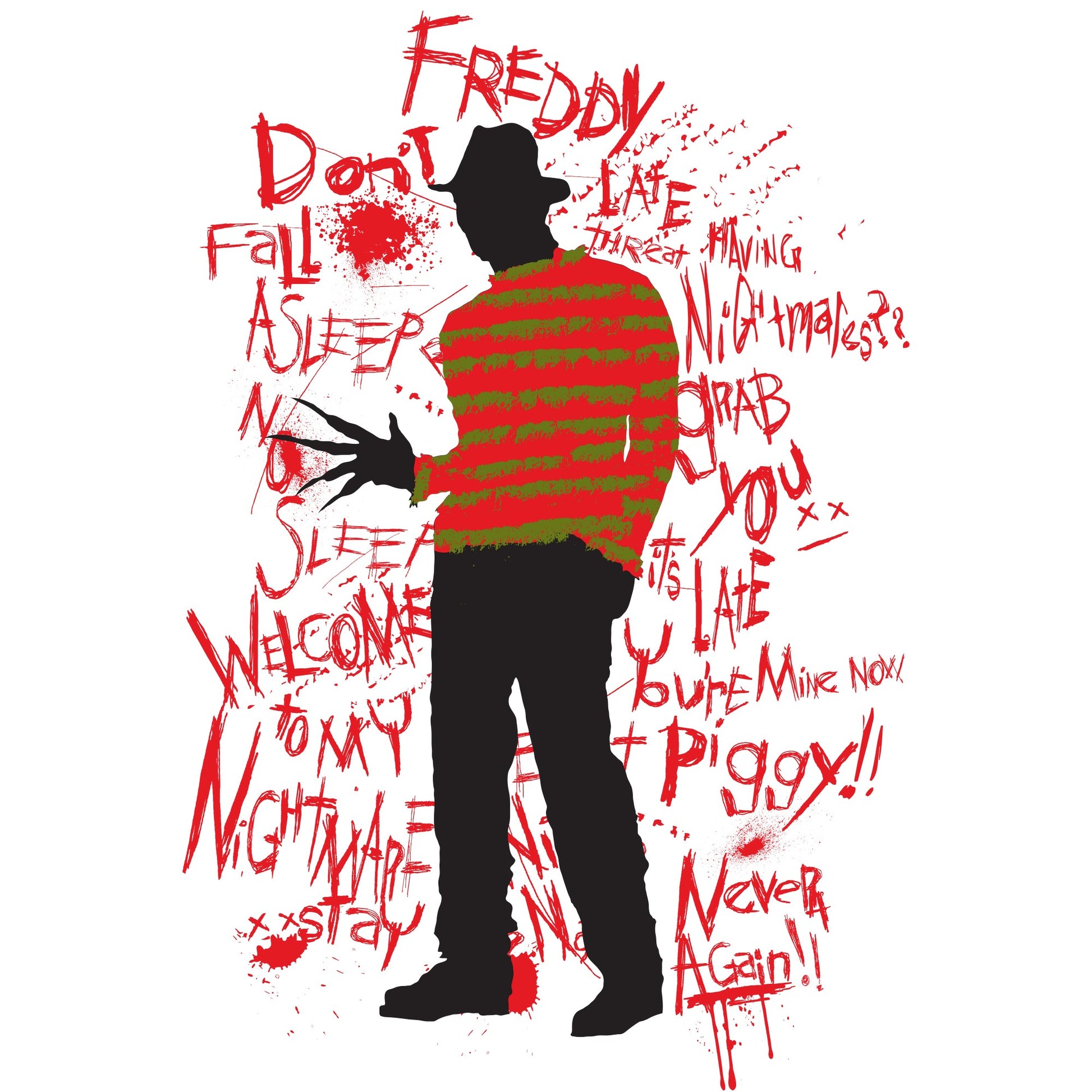 Charcoal - Lifestyle - A Nightmare On Elm Street Unisex Adult Freddy Krueger Acid Wash Hoodie