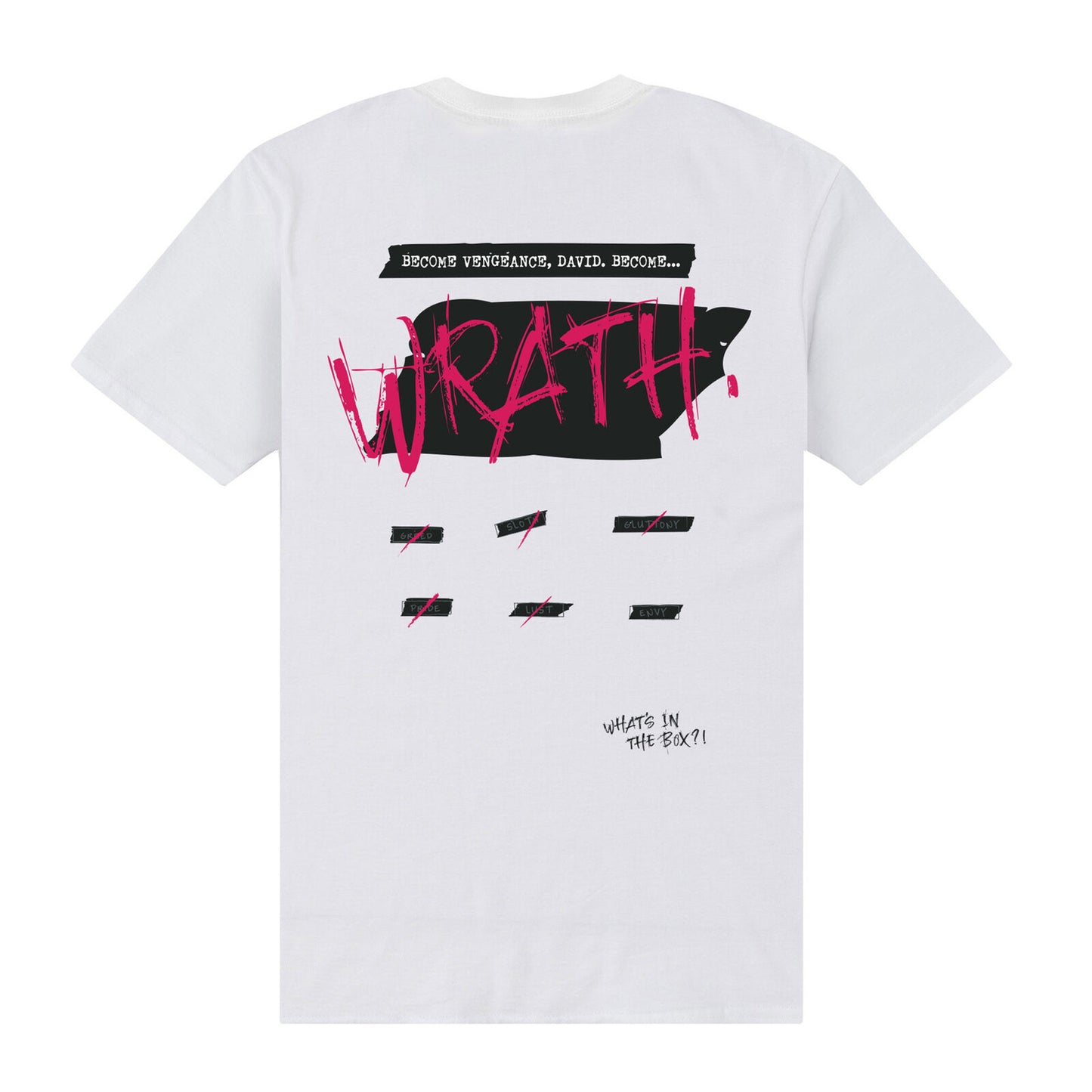 White - Back - Se7en Unisex Adult Wrath T-Shirt