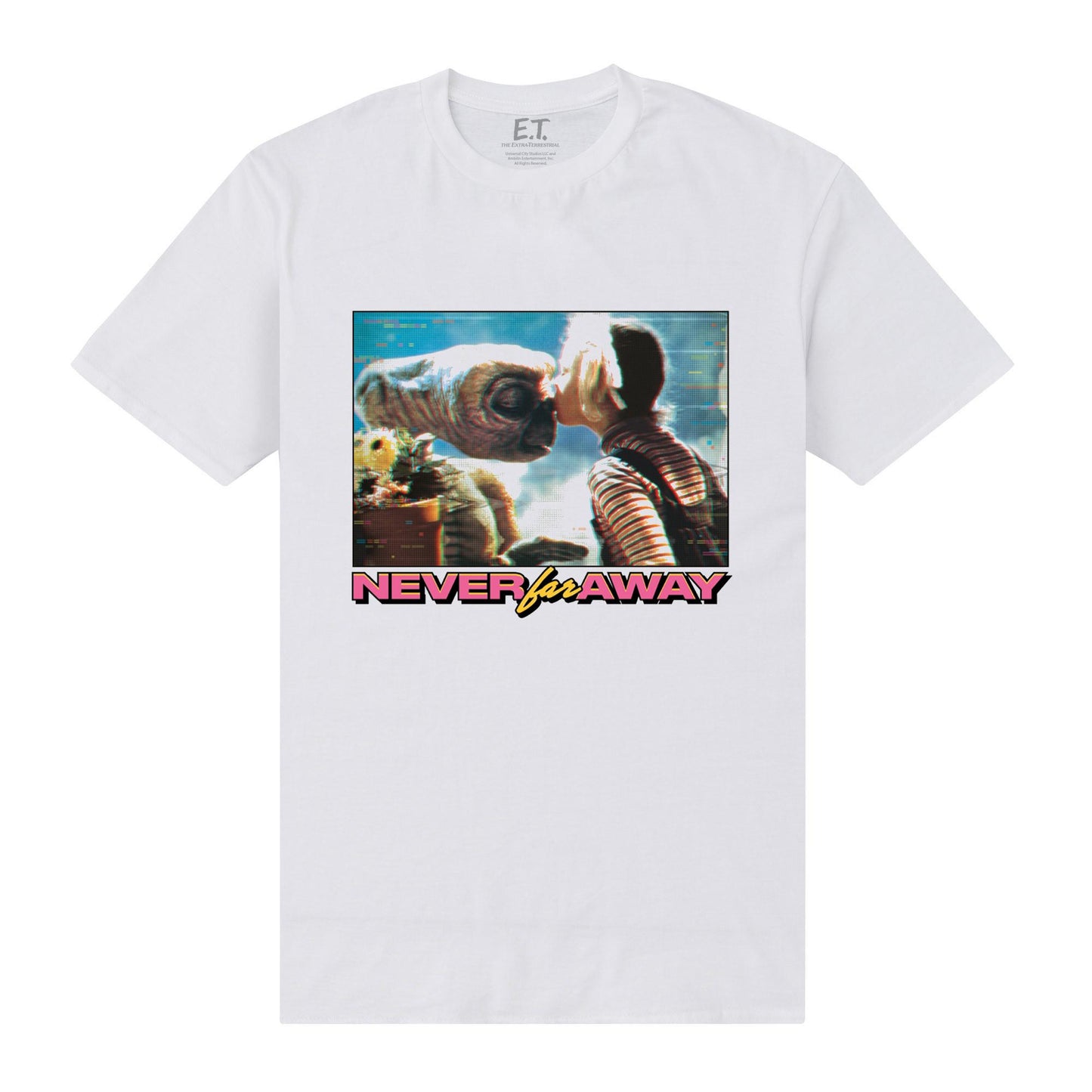 White - Front - E.T. the Extra-Terrestrial Unisex Adult Never Far Away T-Shirt