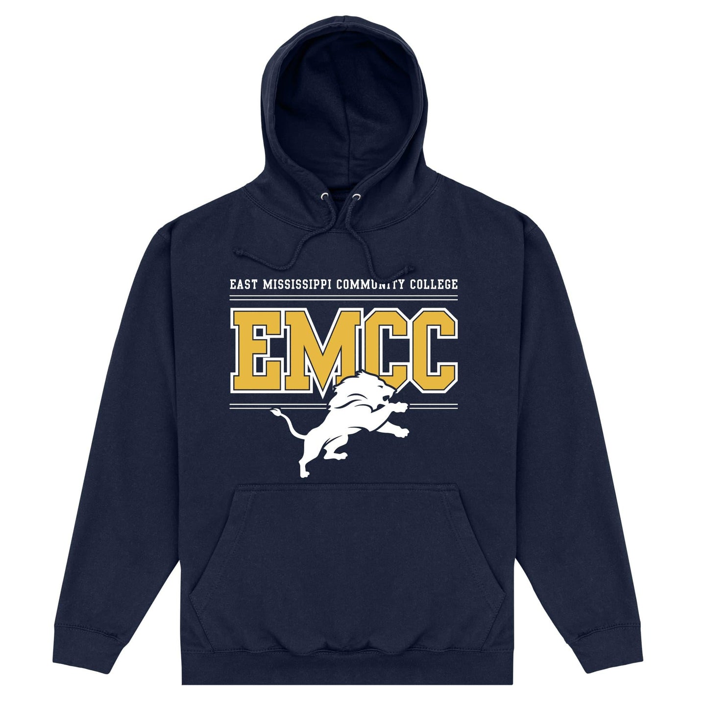 Navy - Front - EMCC Unisex Adult Lion Hoodie