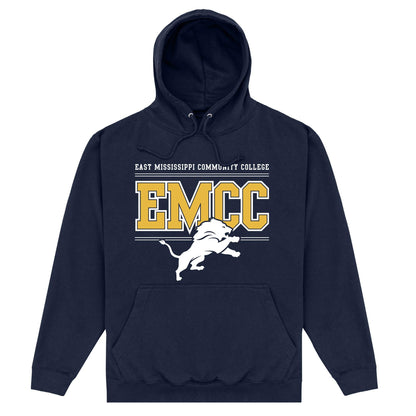 Navy - Front - EMCC Unisex Adult Lion Hoodie
