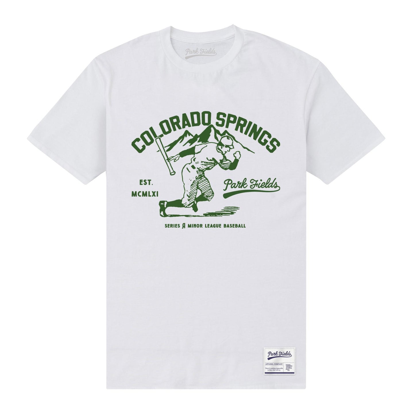 White - Front - Park Fields Unisex Adult Colorado Springs T-Shirt