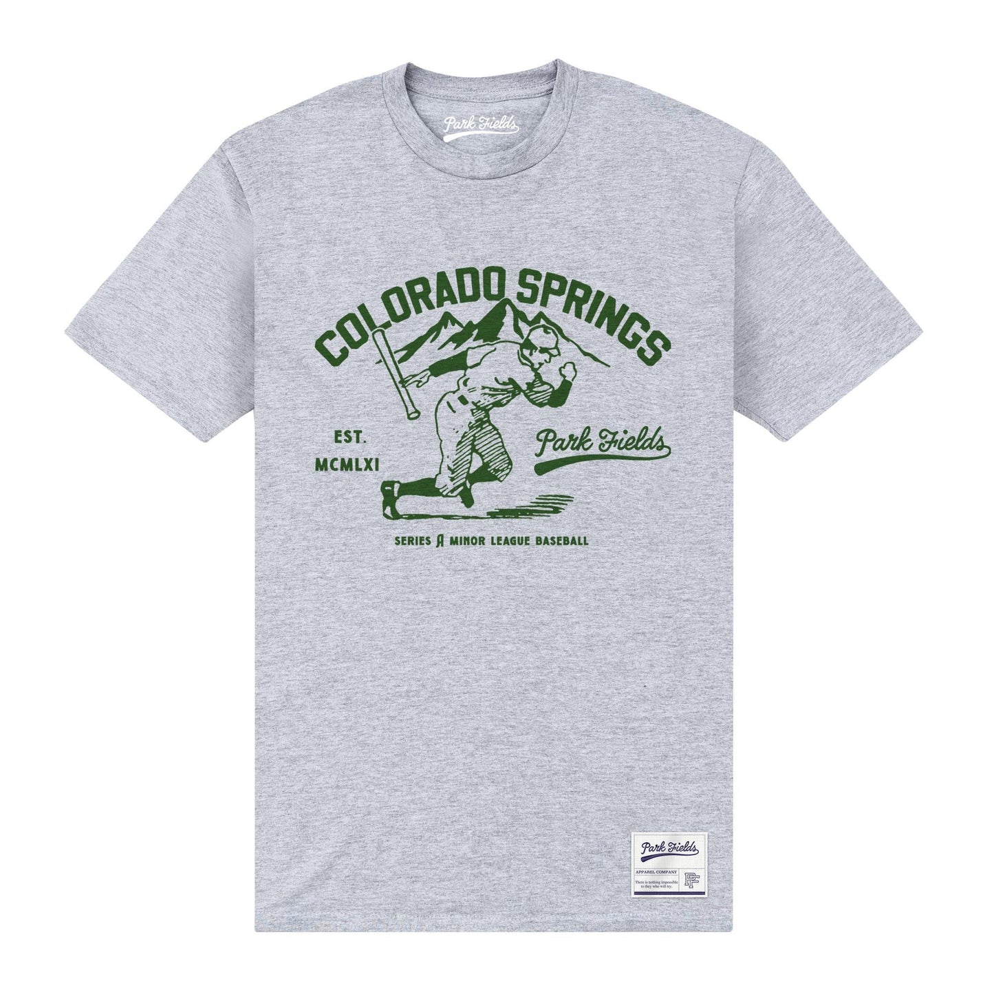 Heather Grey - Front - Park Fields Unisex Adult Colorado Springs T-Shirt