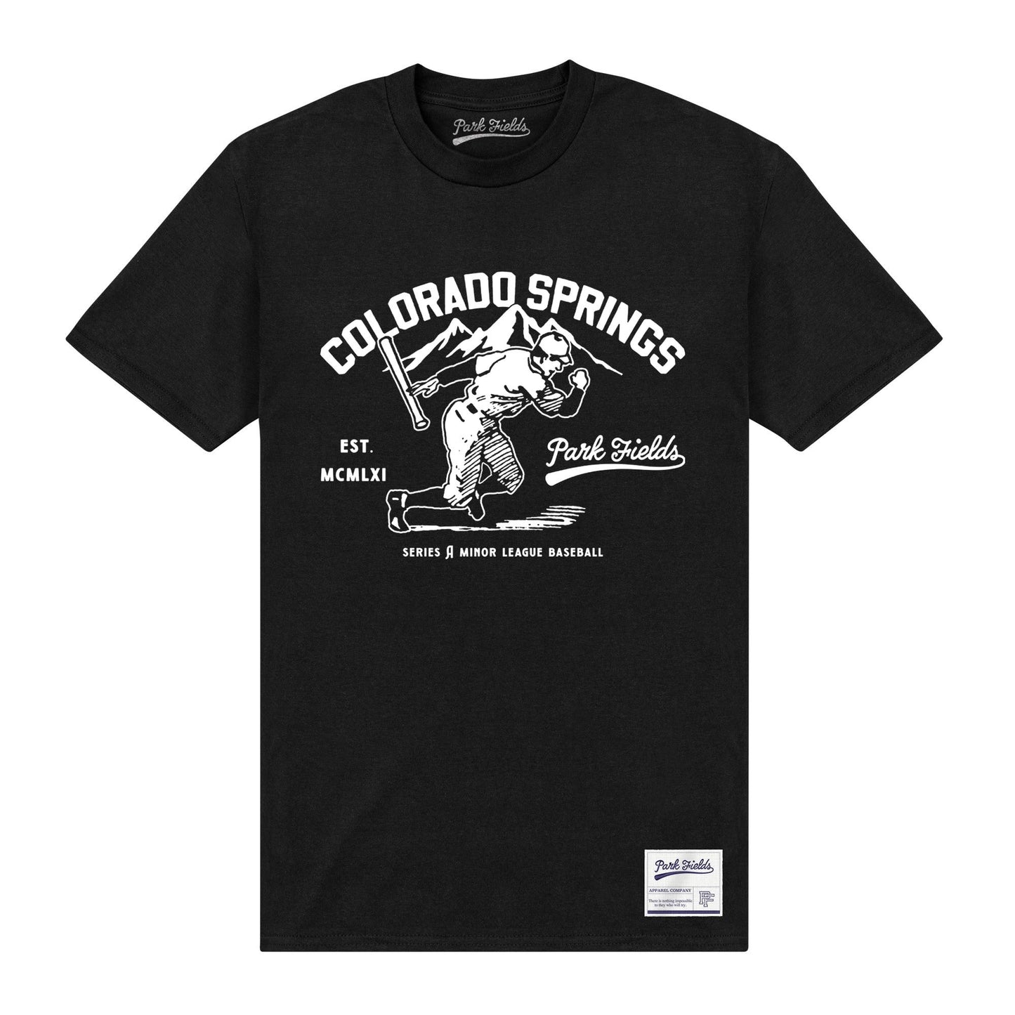 Black - Front - Park Fields Unisex Adult Colorado Springs T-Shirt