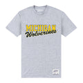 Heather Grey - Front - Michigan Wolverines Unisex Adult Text T-Shirt