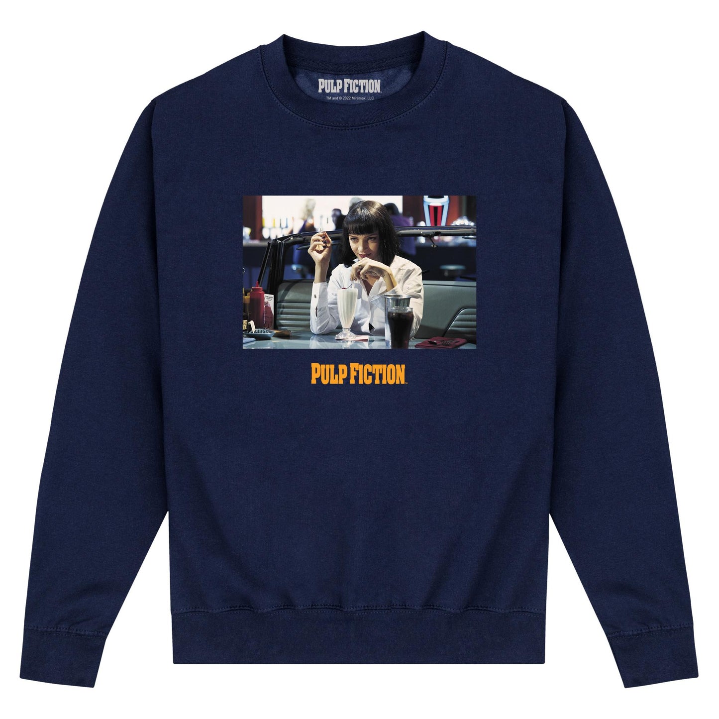 Navy Blue - Front - Pulp Fiction Unisex Adult Mia Wallace Sweatshirt