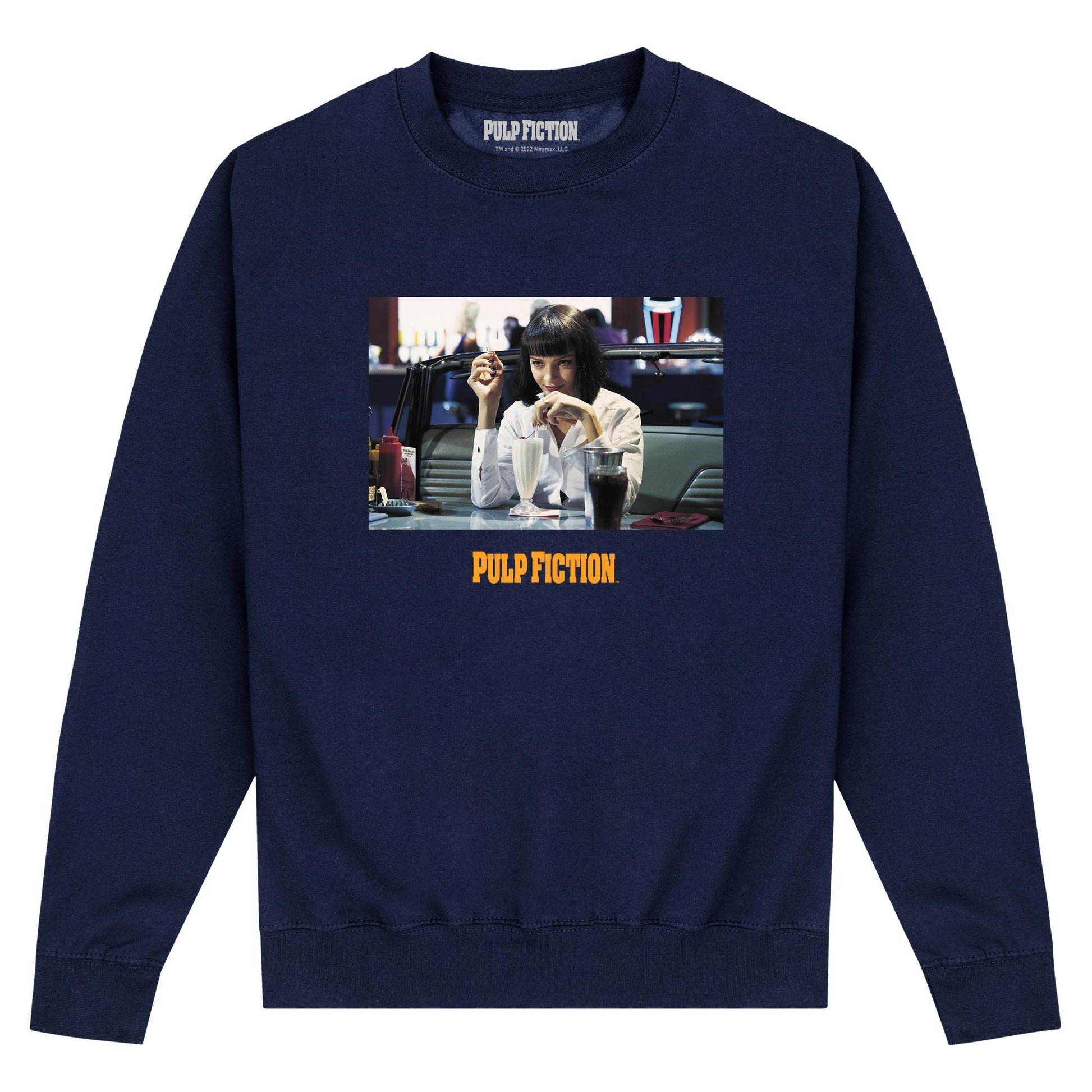 Navy Blue - Front - Pulp Fiction Unisex Adult Mia Wallace Sweatshirt