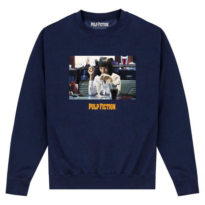 Navy Blue - Front - Pulp Fiction Unisex Adult Mia Wallace Sweatshirt