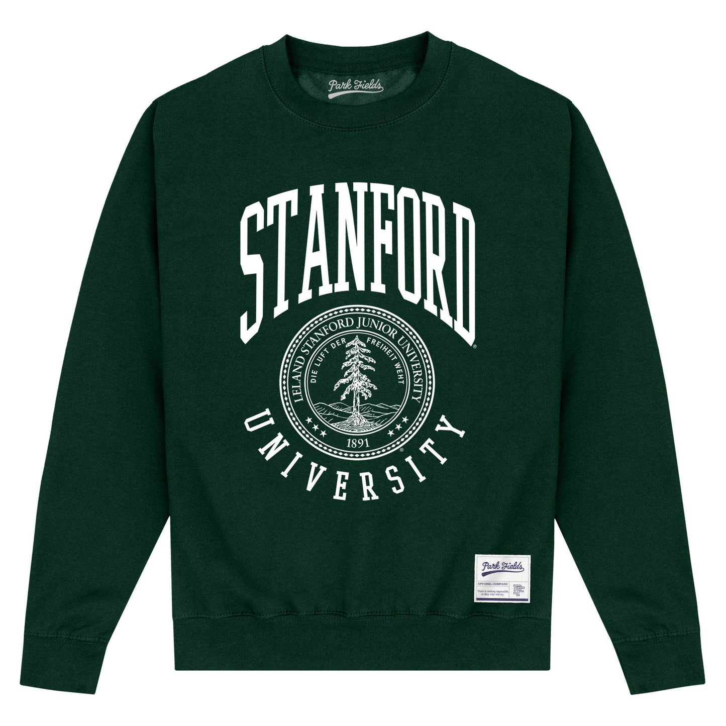Black - Front - Stanford University Unisex Adult Crest Sweatshirt