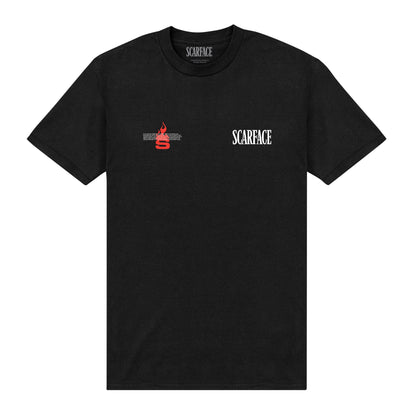 Black - Front - Scarface Unisex Adult Photo Print T-Shirt