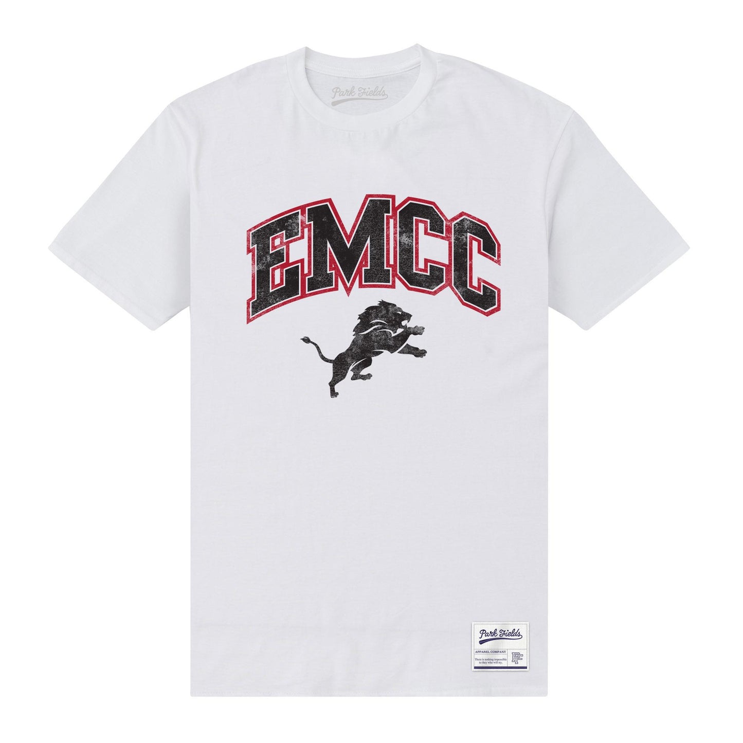 White - Front - East Mississippi Unisex Adult EMCC Distressed T-Shirt