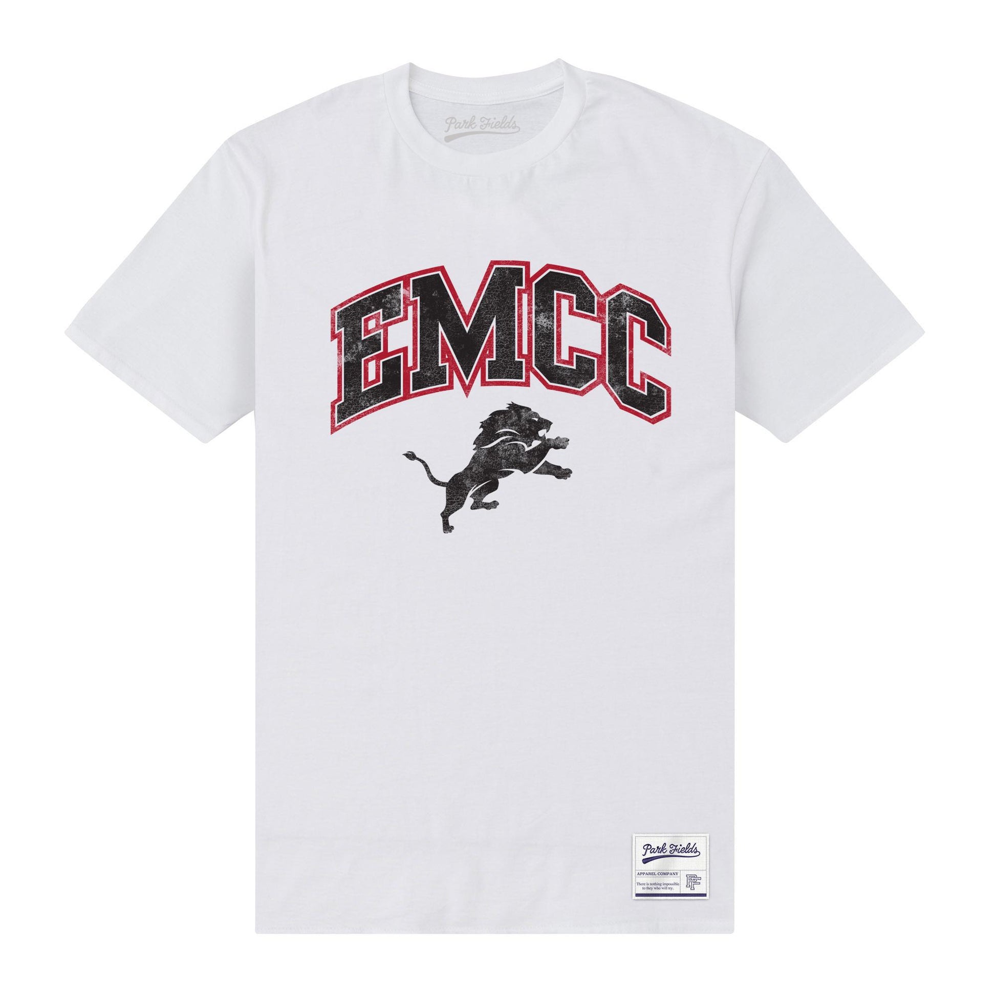 White - Front - East Mississippi Unisex Adult EMCC Distressed T-Shirt