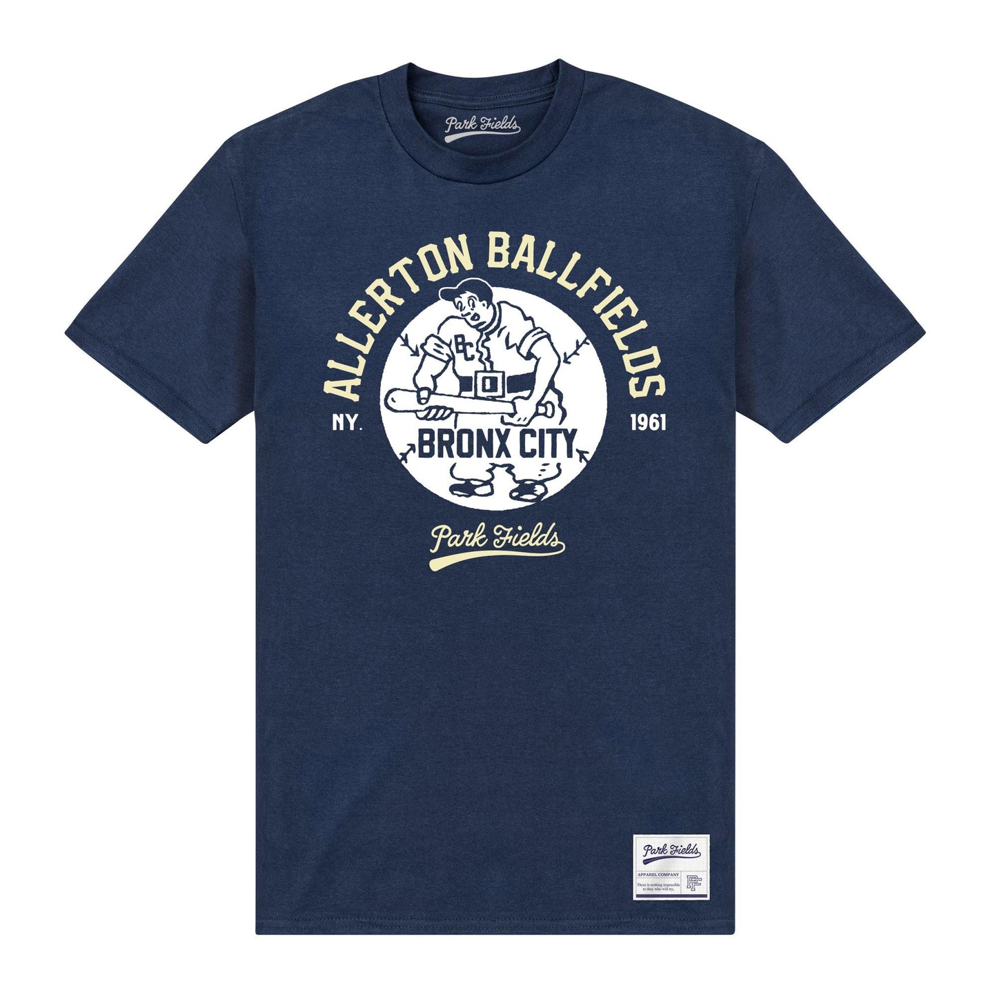 Navy Blue - Front - Park Fields Unisex Adult Bronx T-Shirt