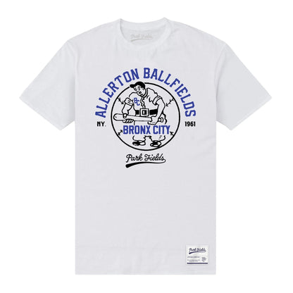 White - Front - Park Fields Unisex Adult Bronx T-Shirt
