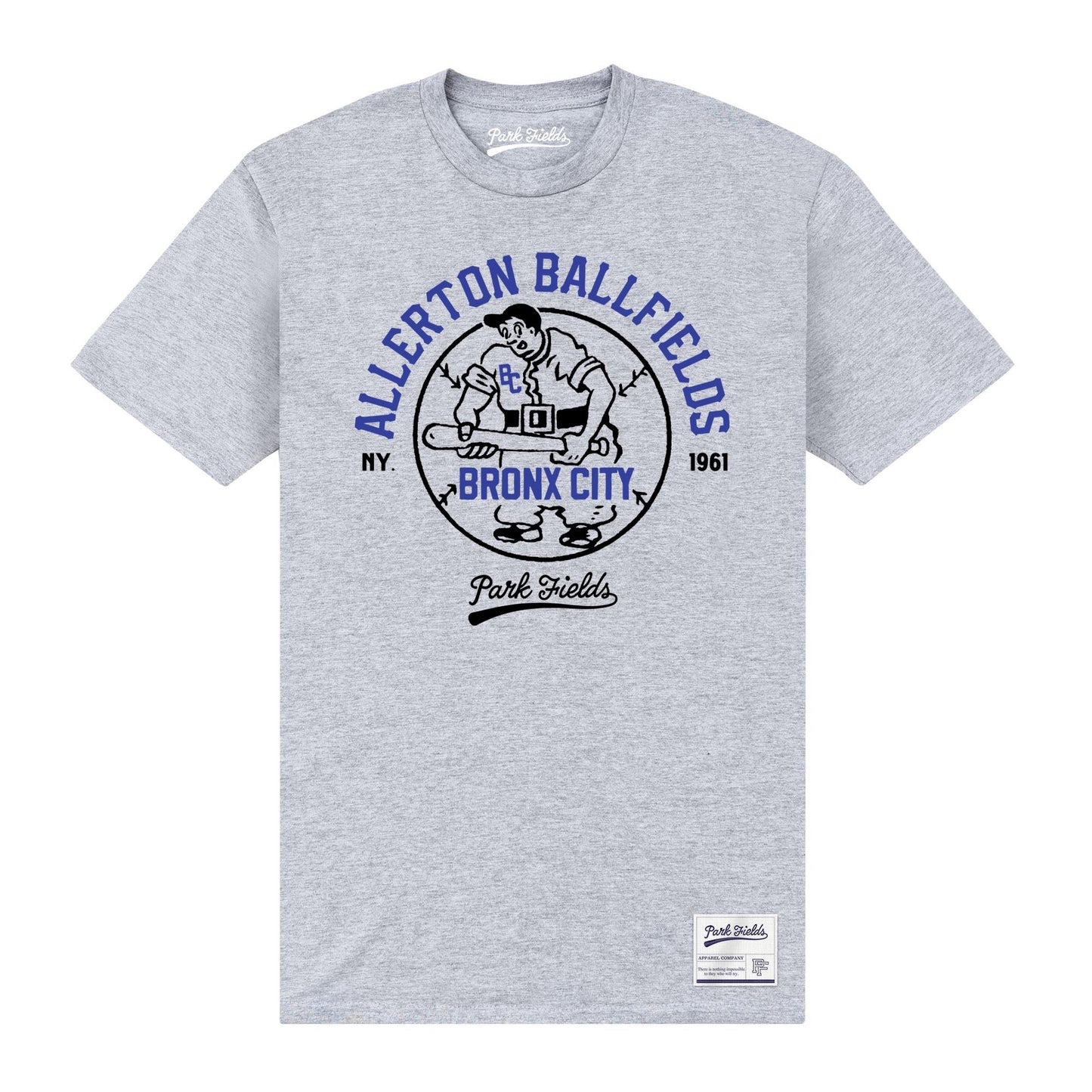 Heather Grey - Front - Park Fields Unisex Adult Bronx T-Shirt