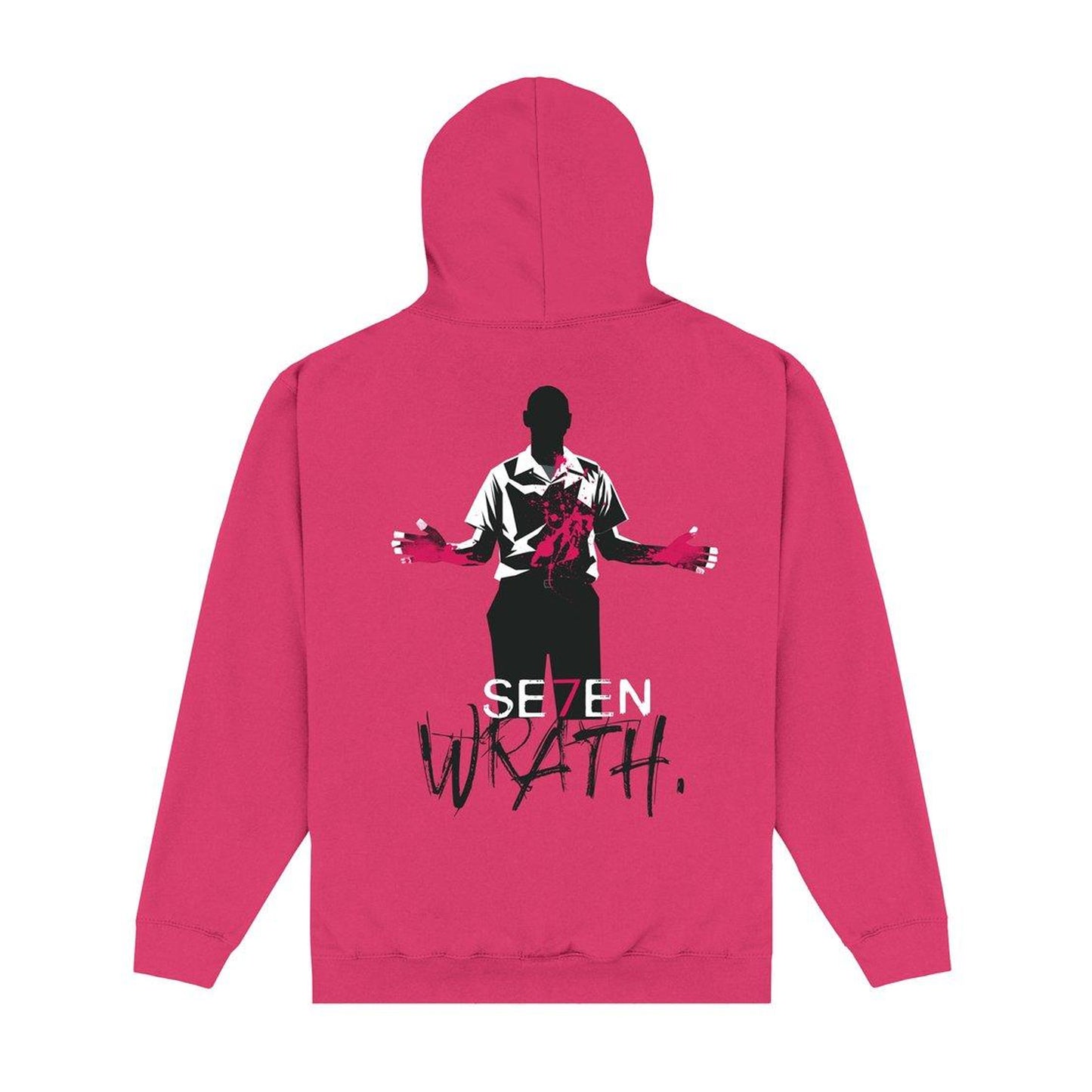 Hot Pink - Back - Se7en Unisex Adult Hoodie