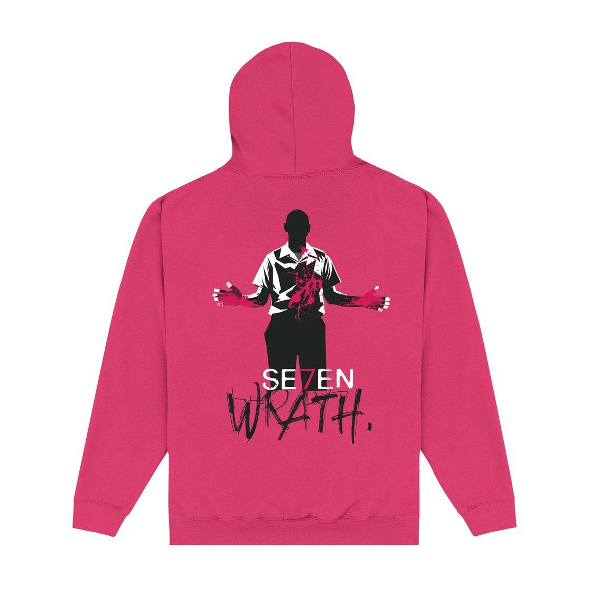 Hot Pink - Back - Se7en Unisex Adult Hoodie