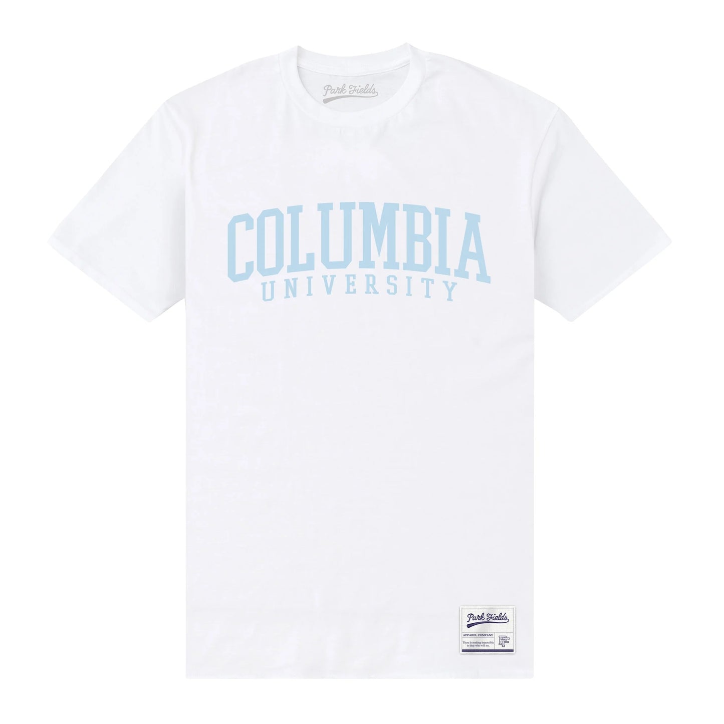 White - Front - Columbia University Unisex Adult Script T-Shirt